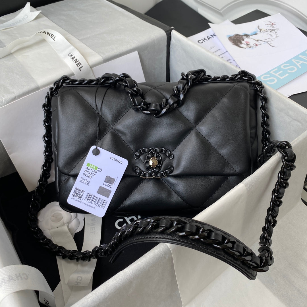 [TOP] CHANEL 19 Bag Small 26CM - All Black