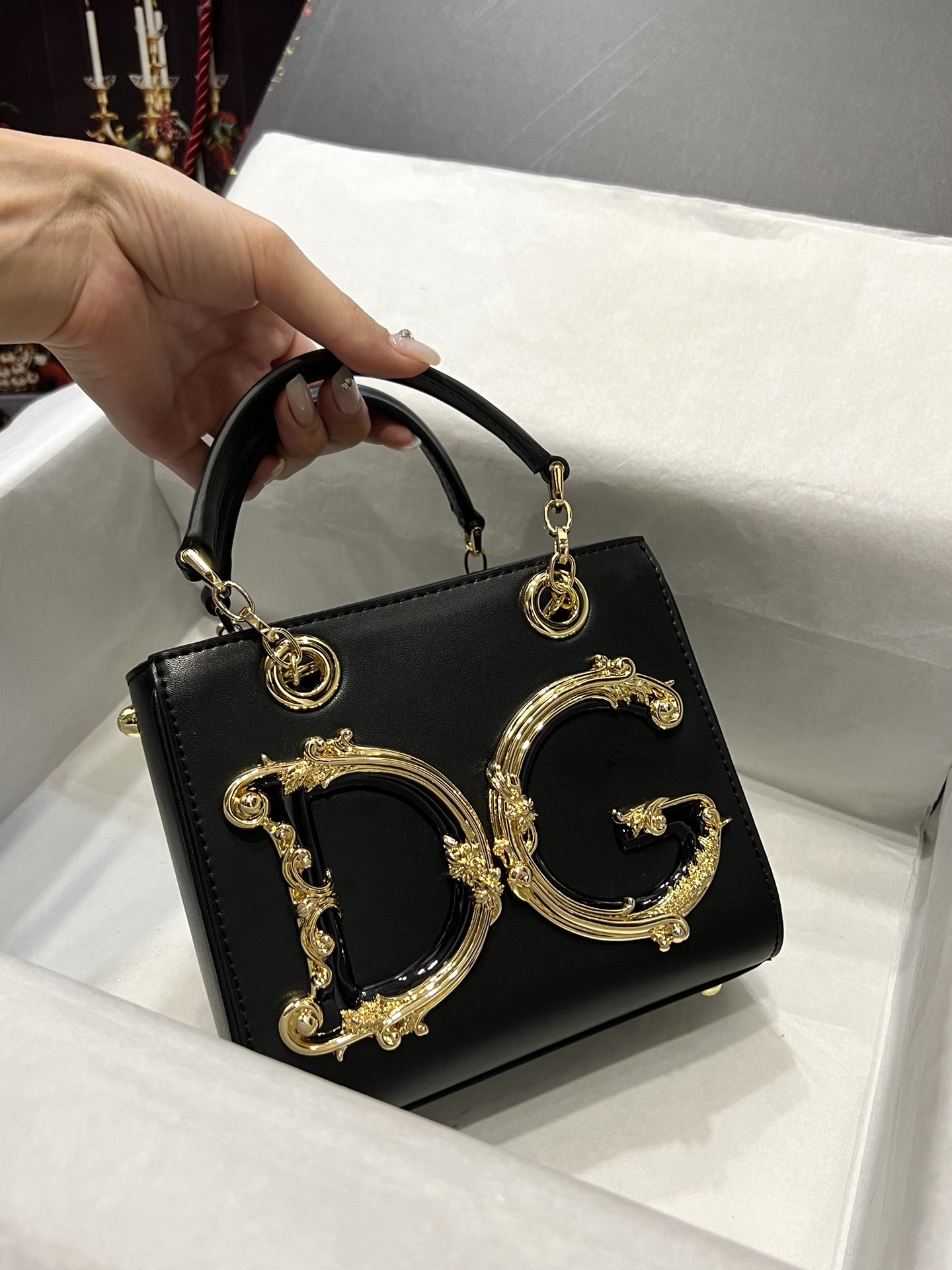 [TOP] Dolce & Gabbana D&G Nappa Leather DG Girls Mini Bag 20*8.5*15cm  - 4 Color