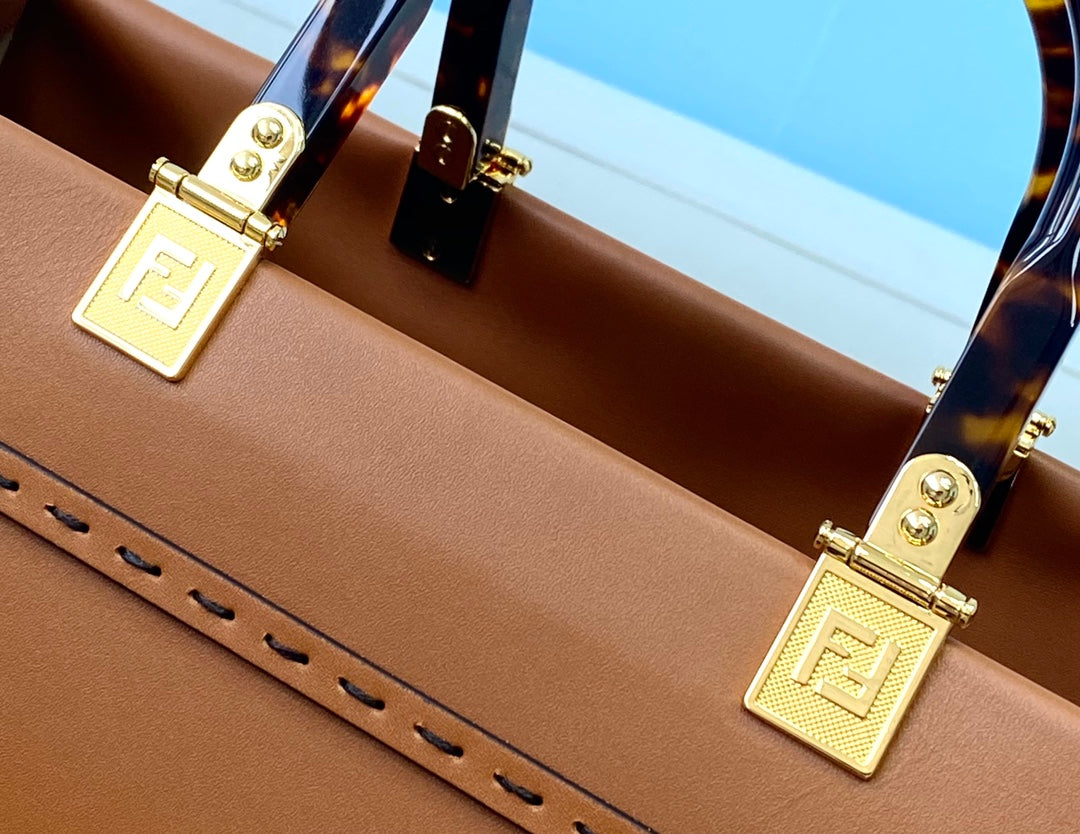 [TOP] FENDI FENDI Sunshine Tote Medium Shopping Bag - Brown