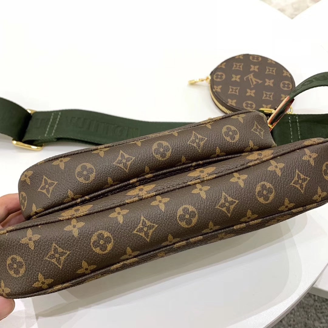 [TOP] Louis Vuitton LV L*V Multi Pochette Accessories Bag 21X12X3cm- Green Strap