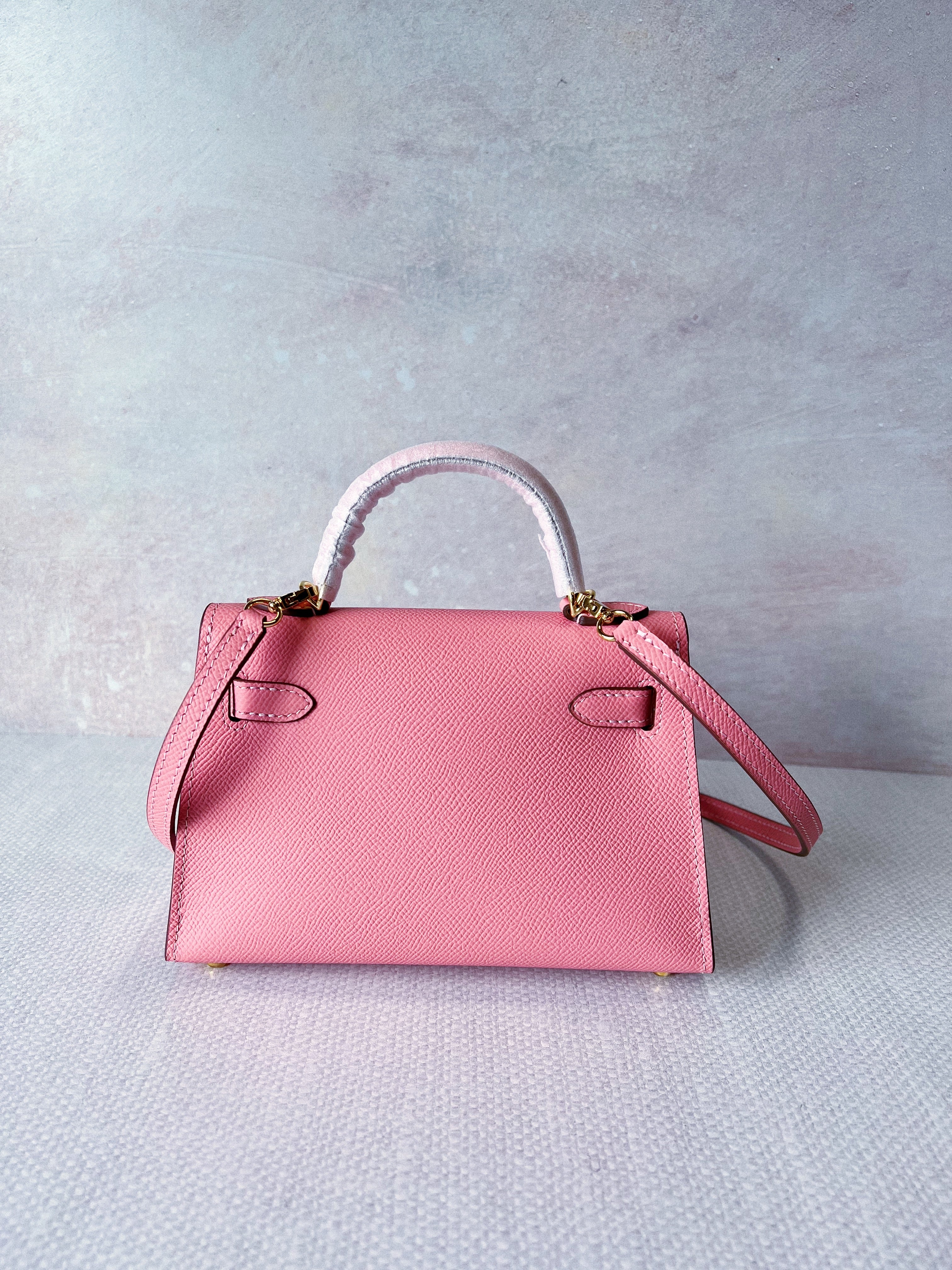 [TOP] HERMES Mini Kelly II Epsom Leather 19cm - Hot Pink