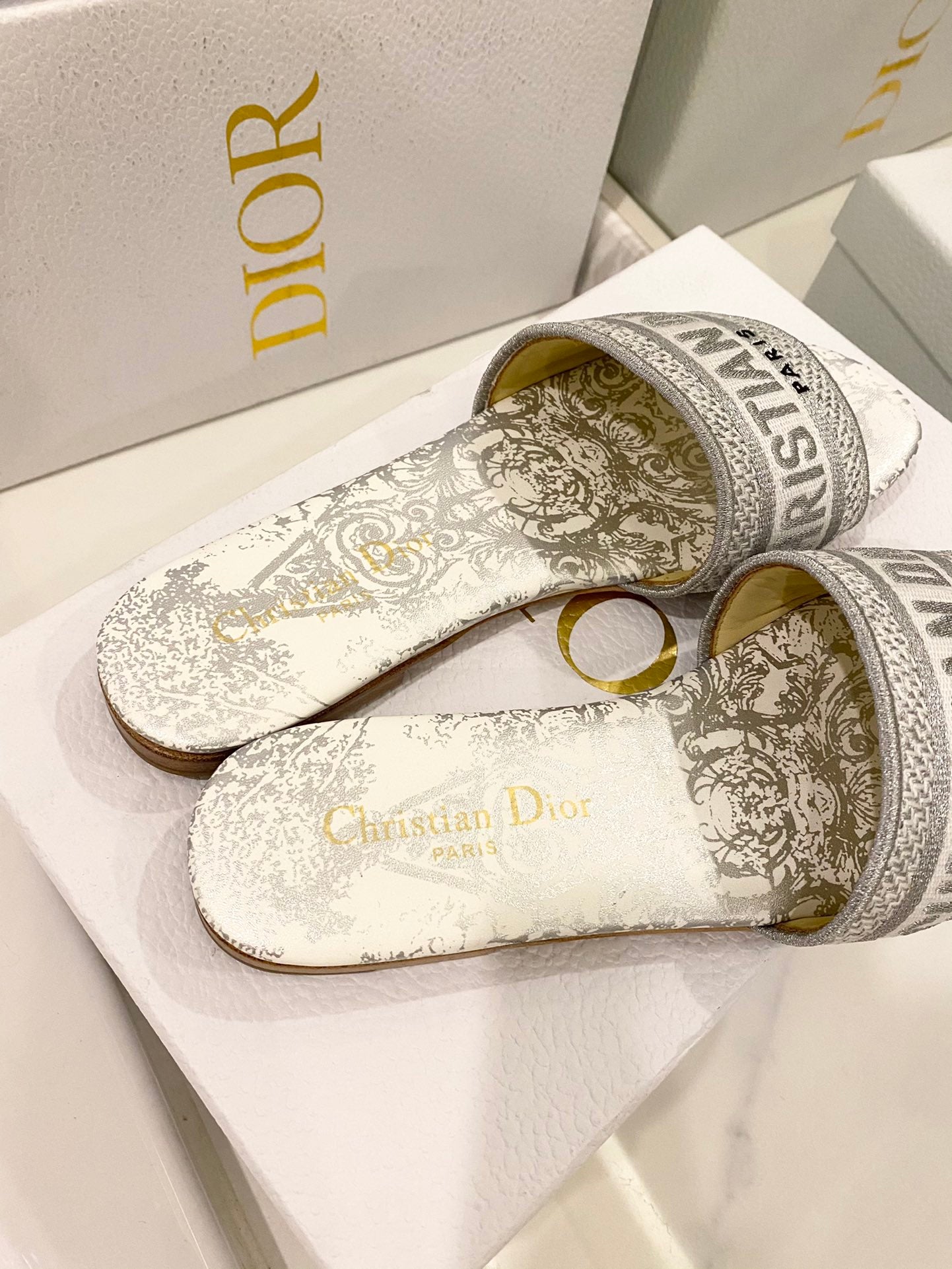 [TOP] Christian Dior Around the World Stella Embroidered Slides - 5 Colours