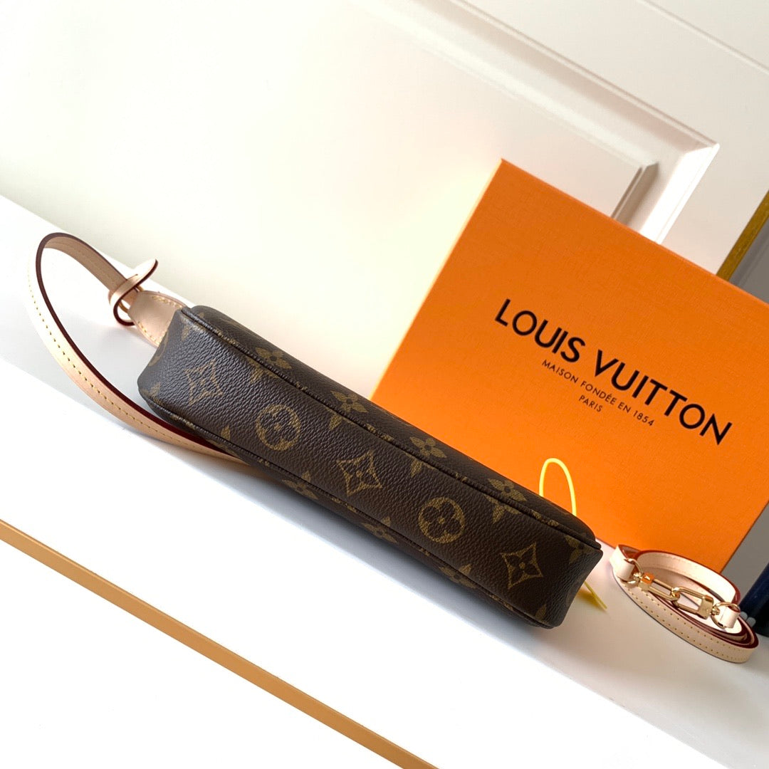 [TOP] Louis Vuitton LV LV Monogram Pochette Accessories 23.5x13.5x4cm-Brown