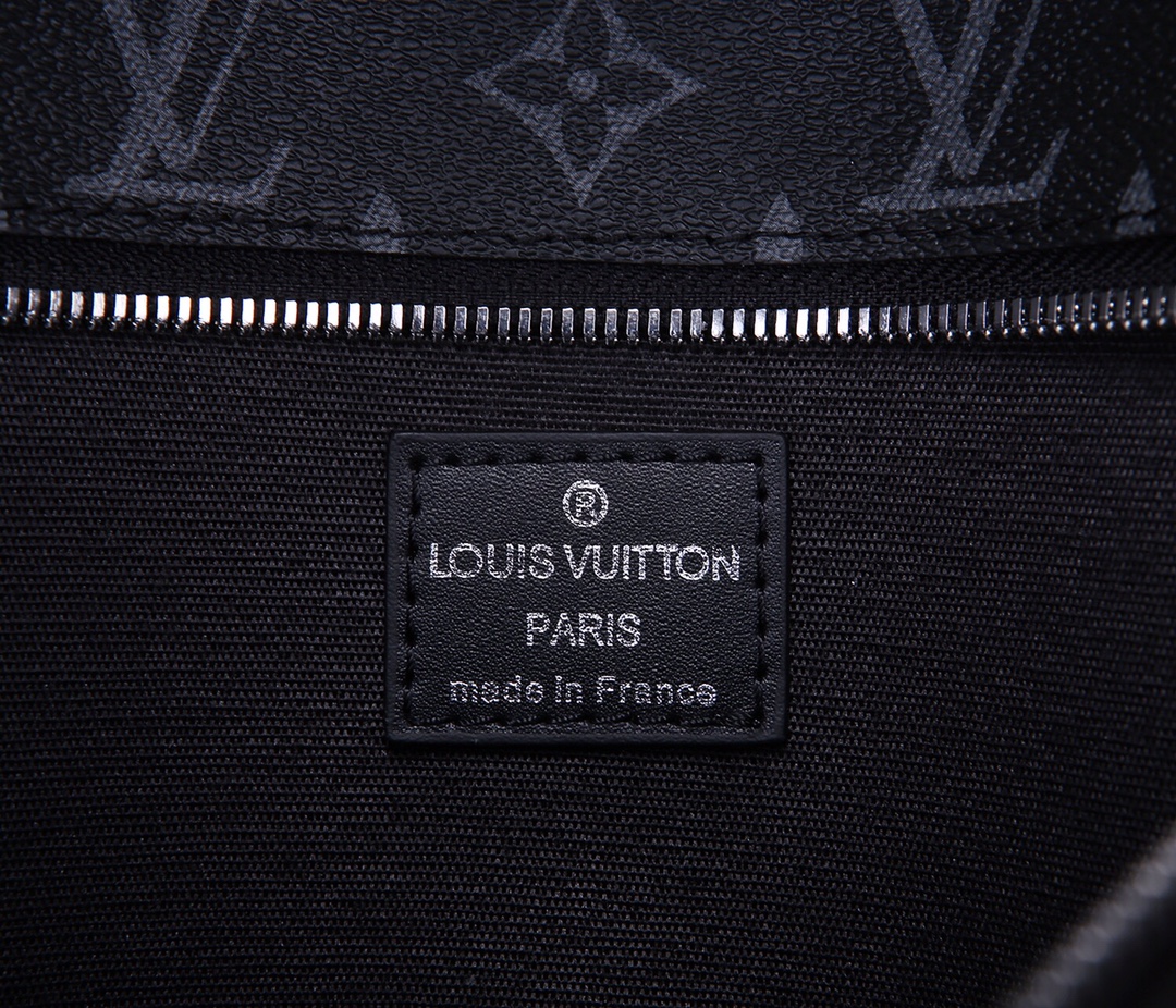 [TOP] Louis Vuitton LV Sac Plat Monogram Eclipse Tote Bag 34x42x14cm-Black