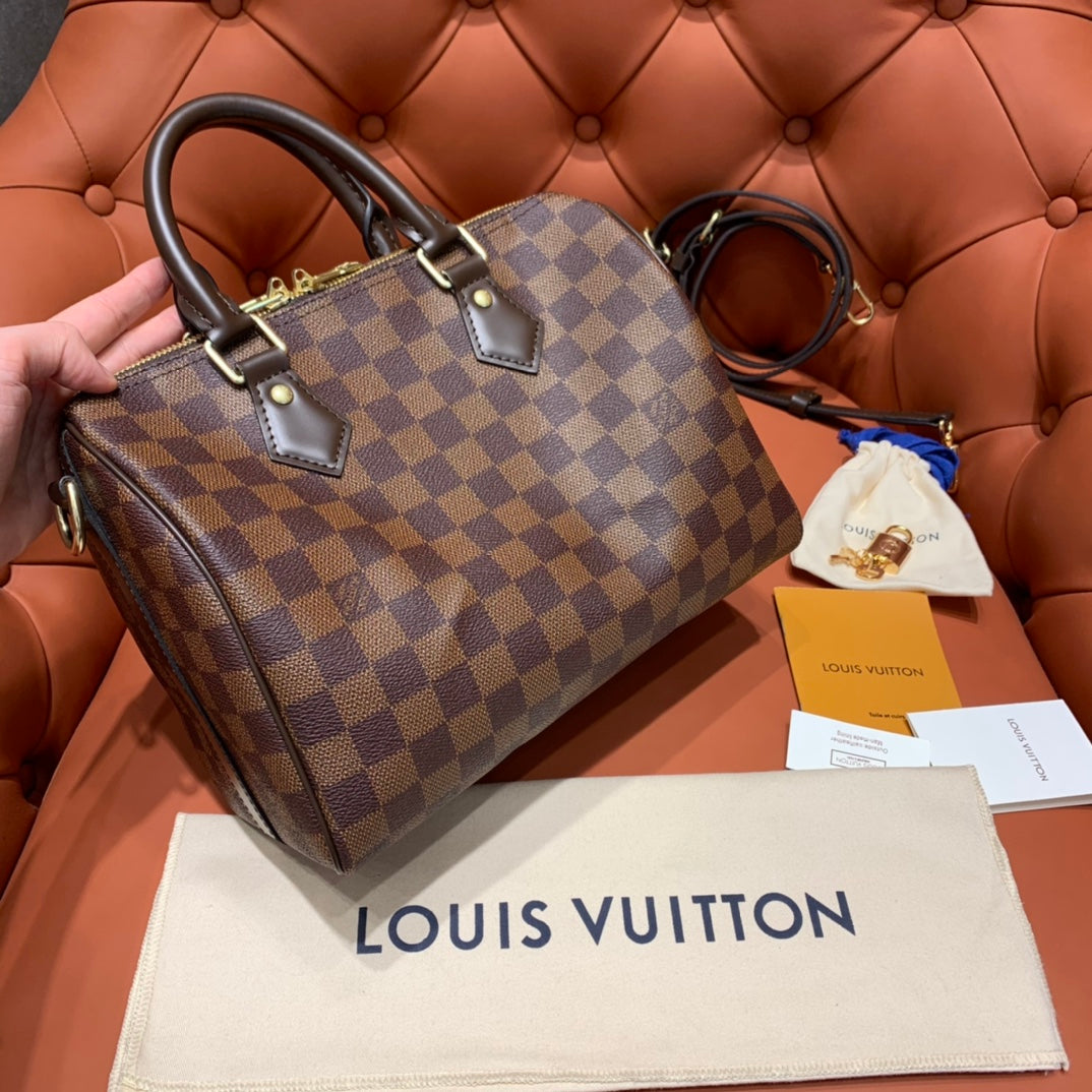 [TOP] Louis Vuitton LV Speedy 25 Bag  25x19x15cm-Brown