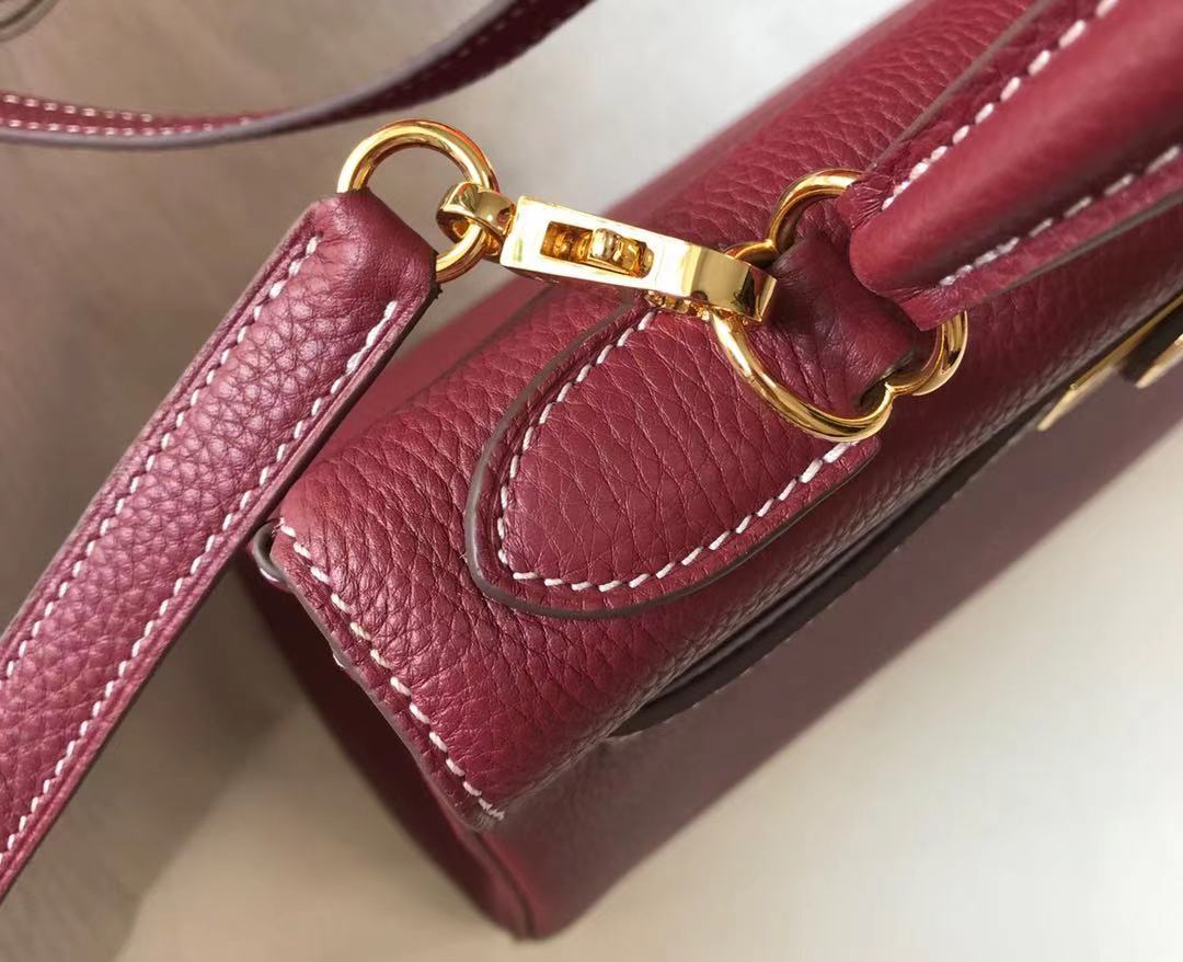 [TOP] HERMES Togo Kelly 28CM - Burgundy & GHW