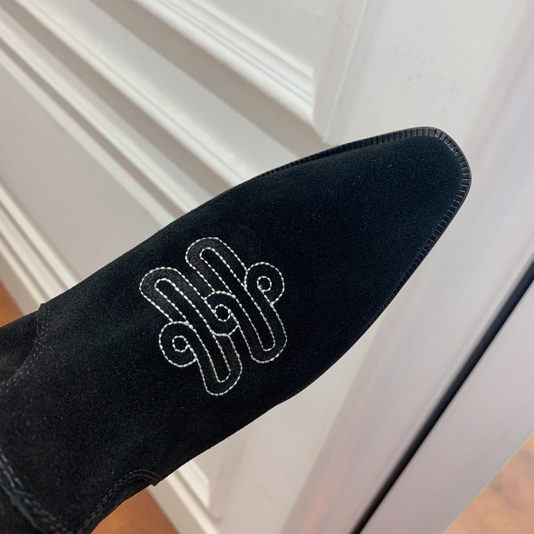 [TOP] HERMES Cow Boy Boots - Brown/Black/Black Suede