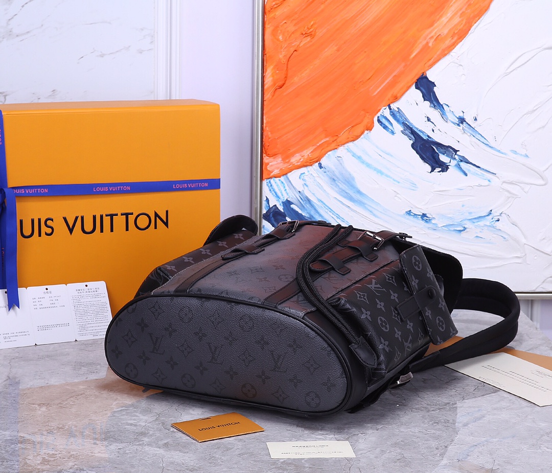 [TOP] Louis Vuitton LV Christopher Backpack-Monogram Eclipse Reverse 41x48x13CM