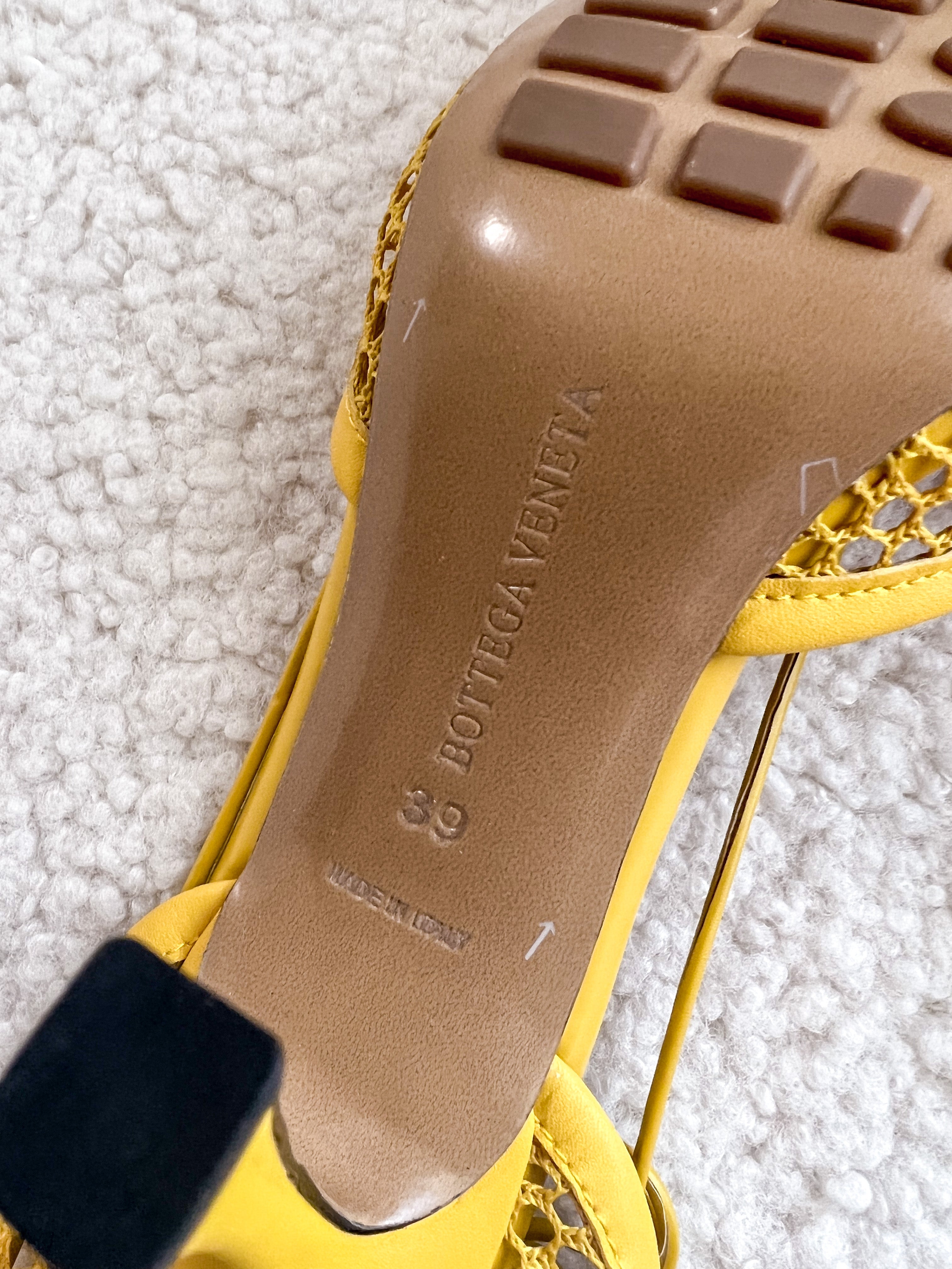 [TOP] Bottega Veneta BV  Stretching High Heel Sandals - Yellow