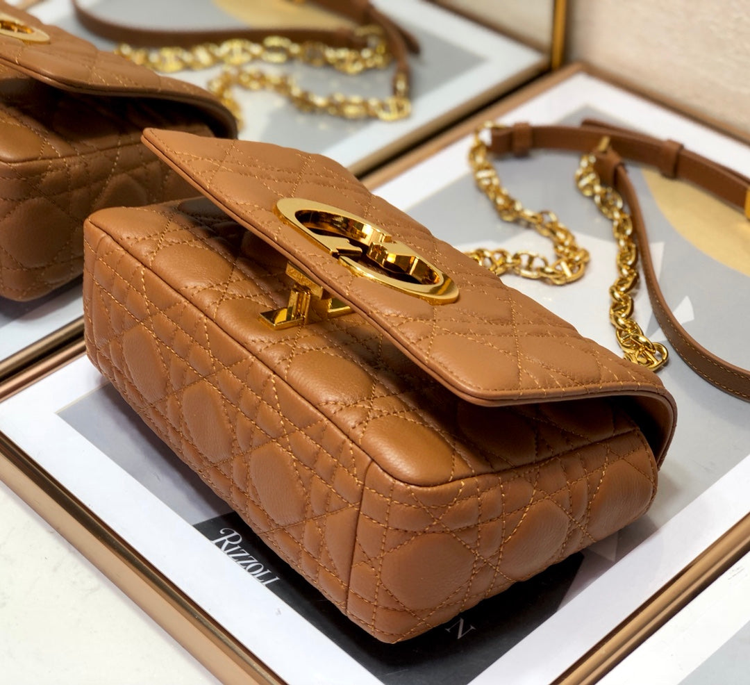 [TOP] Christian Dior Caro Bag Small - Brown