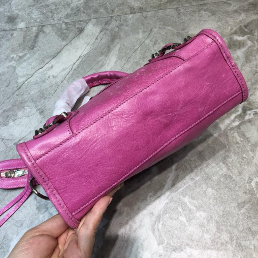 [TOP] BALENCIAGA Mini City Tote Bag Aged Calfskin - Pink