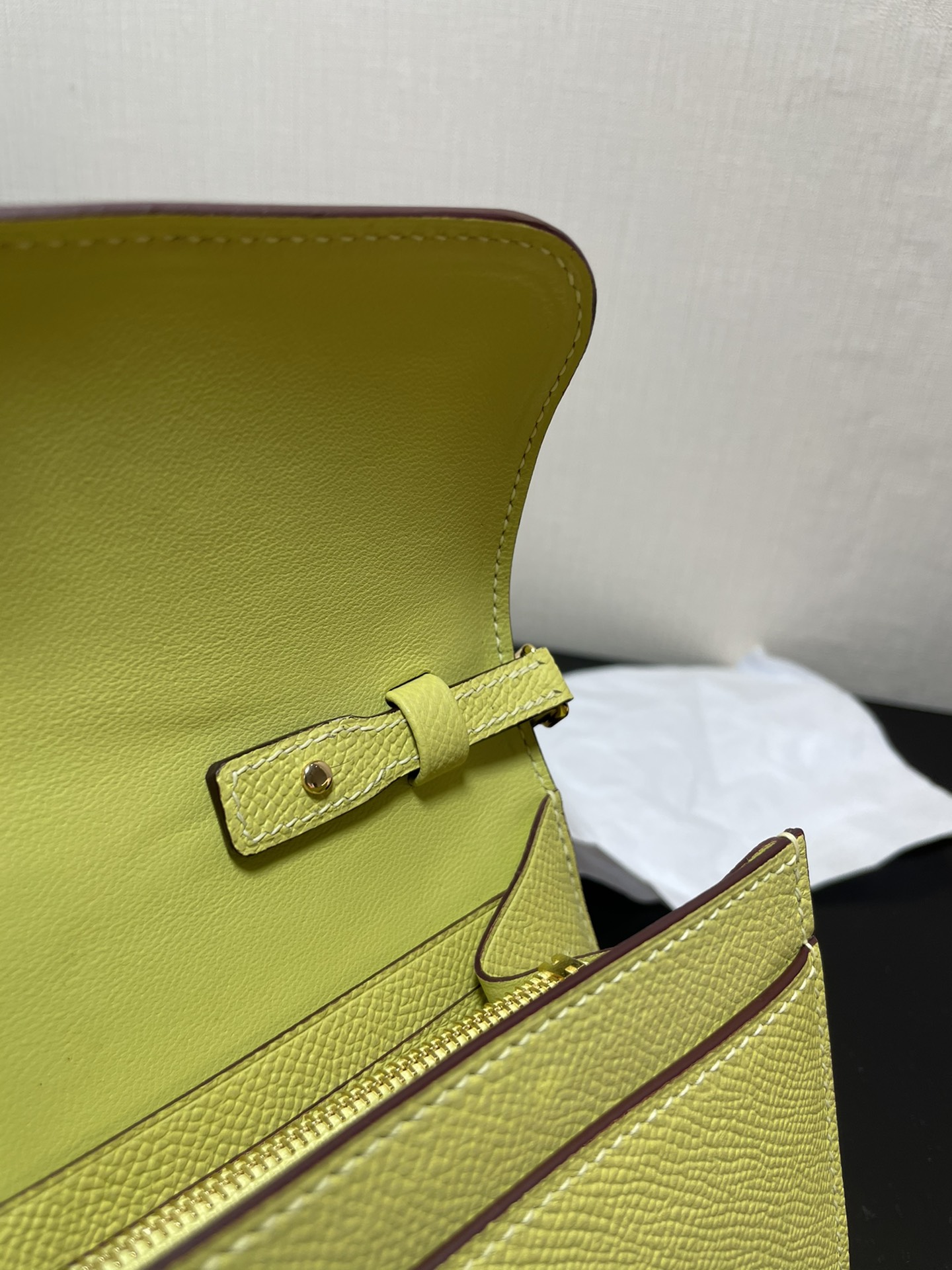 [TOP] HERMES Epsom Constance Long Wallet - Yellow & GHW