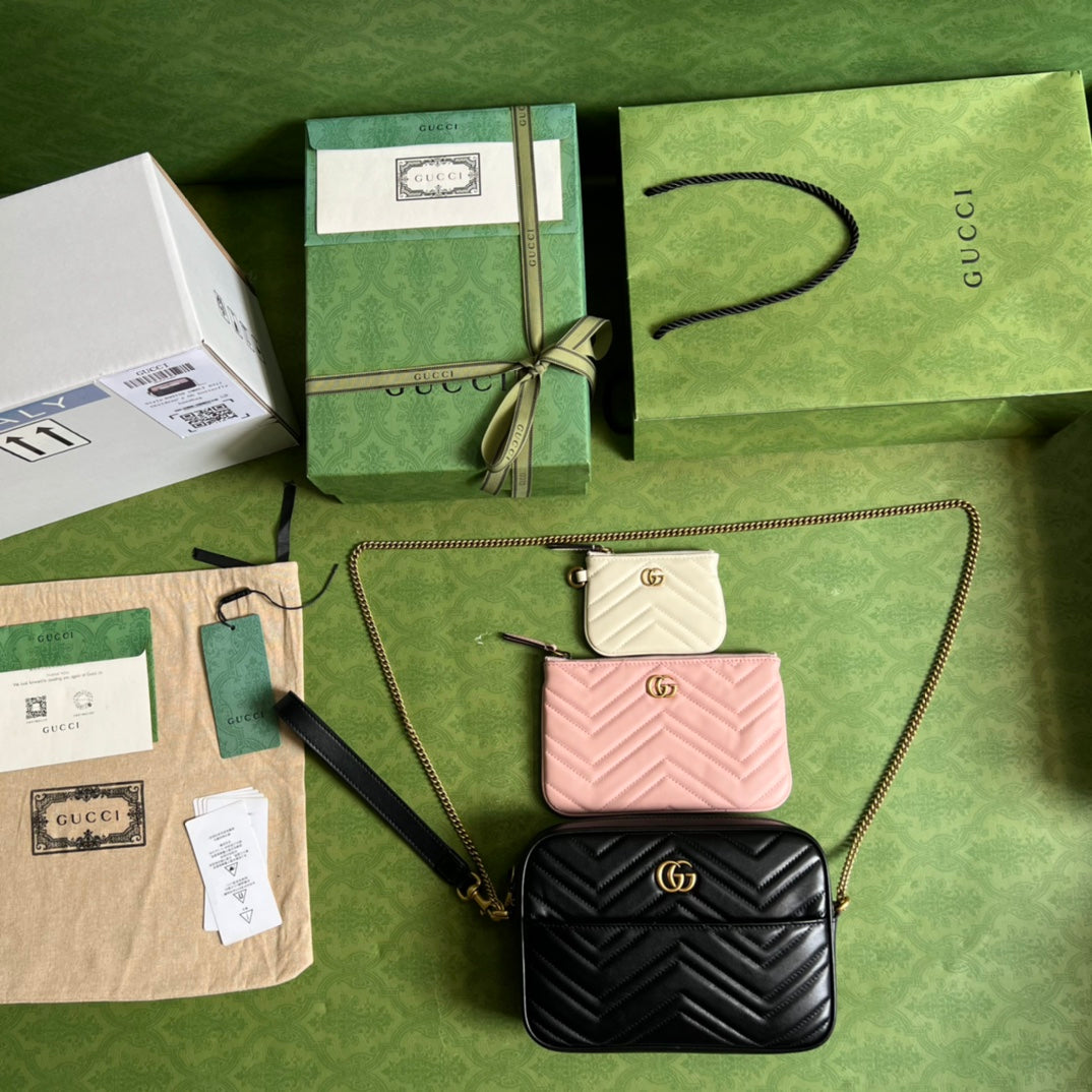 [TOP] GUCCI G*G Multi-use Mini Bag - Black/Pink/White