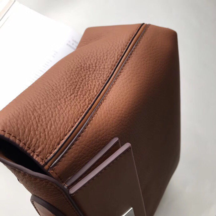 [TOP] HERMES Mini 24/24 Togo Leather 21 cm- Brown