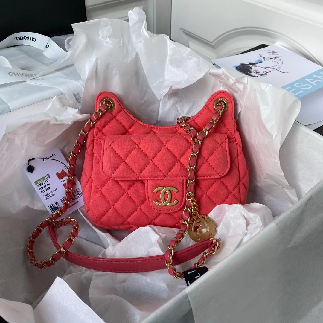 [TOP] CHANEL Hobo Handbag Tweeds & Fabrics-17x19x6cm-GHW-4 colours