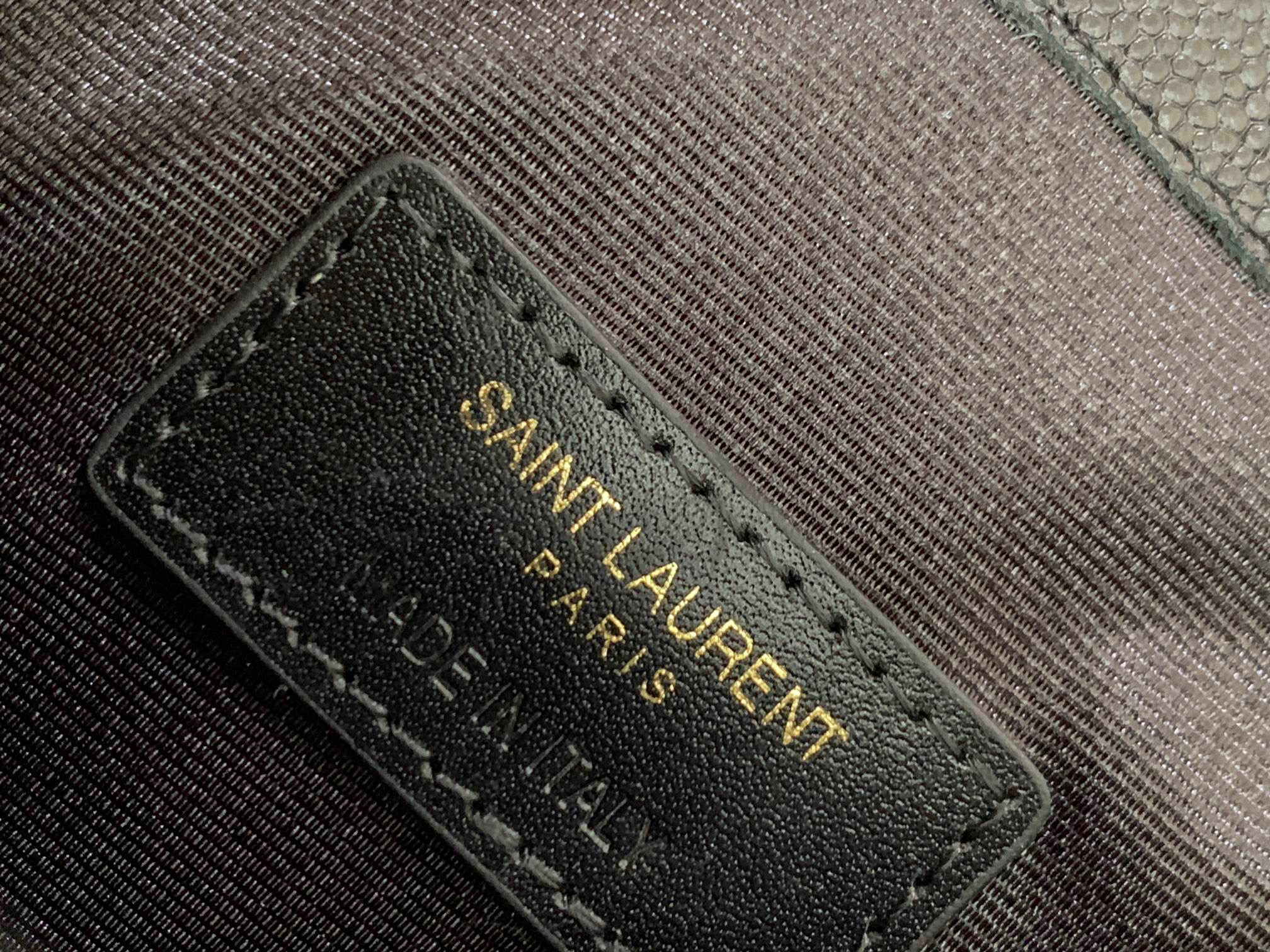 [TOP] Yves Saint Laurent YSL UPTOWN Pouch In Grain Leather- Black