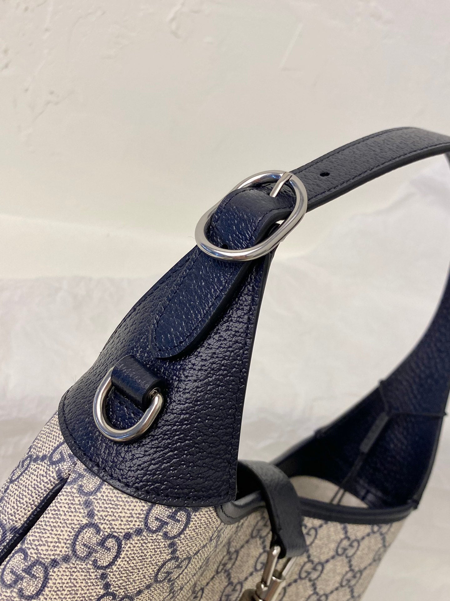 [TOP] GUCCI G*G Jackie 1961 Small Bag 27.5x19x4cm - Blue/Beige