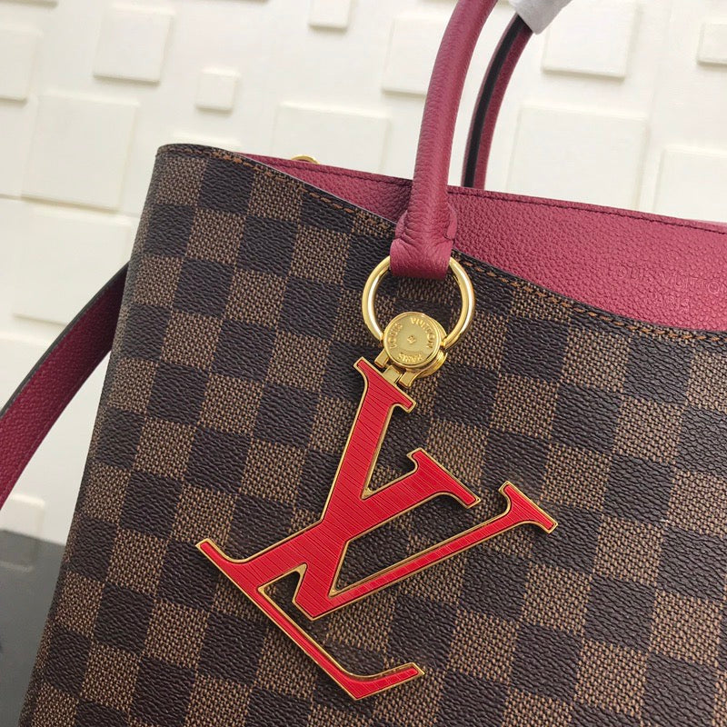 [TOP] Louis Vuitton LV  Damier Ebene Riverside 36 x 25.1  x 14.9 cm- Red