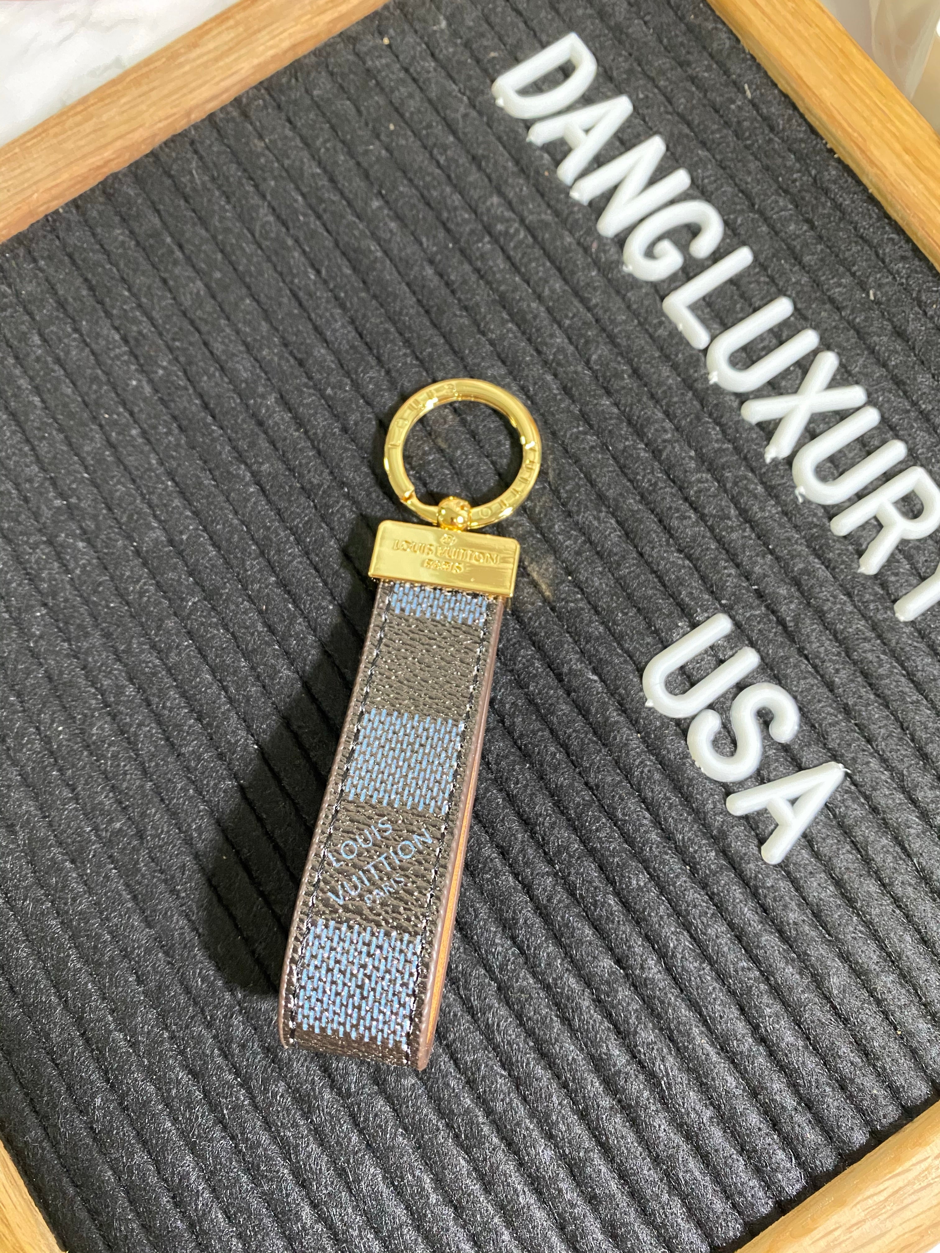 [TOP] Louis Vuitton LV LV Key Holder Damier Ebene - BLUE