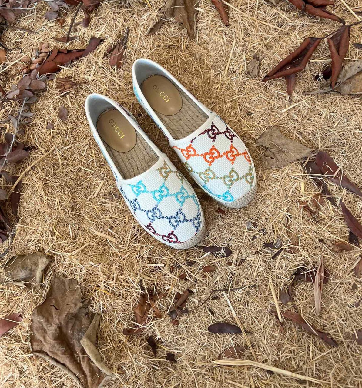 [TOP] GUCCI Flat Espadrilles - Beige/Ebony