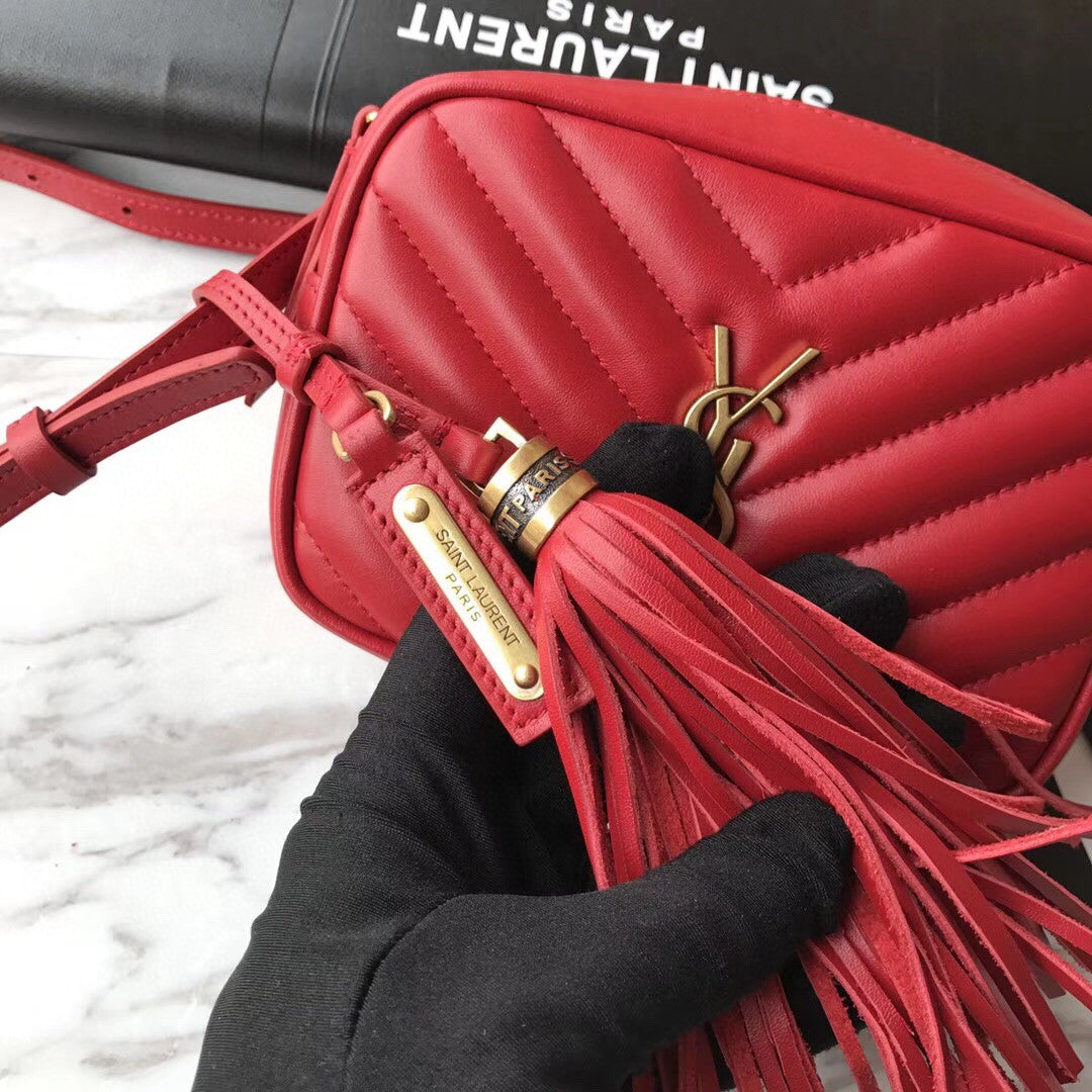 [TOP] Yves Saint Laurent YSL Loulou Belt Bag - Red
