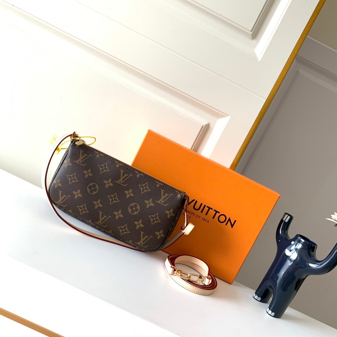 [TOP] Louis Vuitton LV LV Monogram Pochette Accessories 23.5x13.5x4cm-Brown