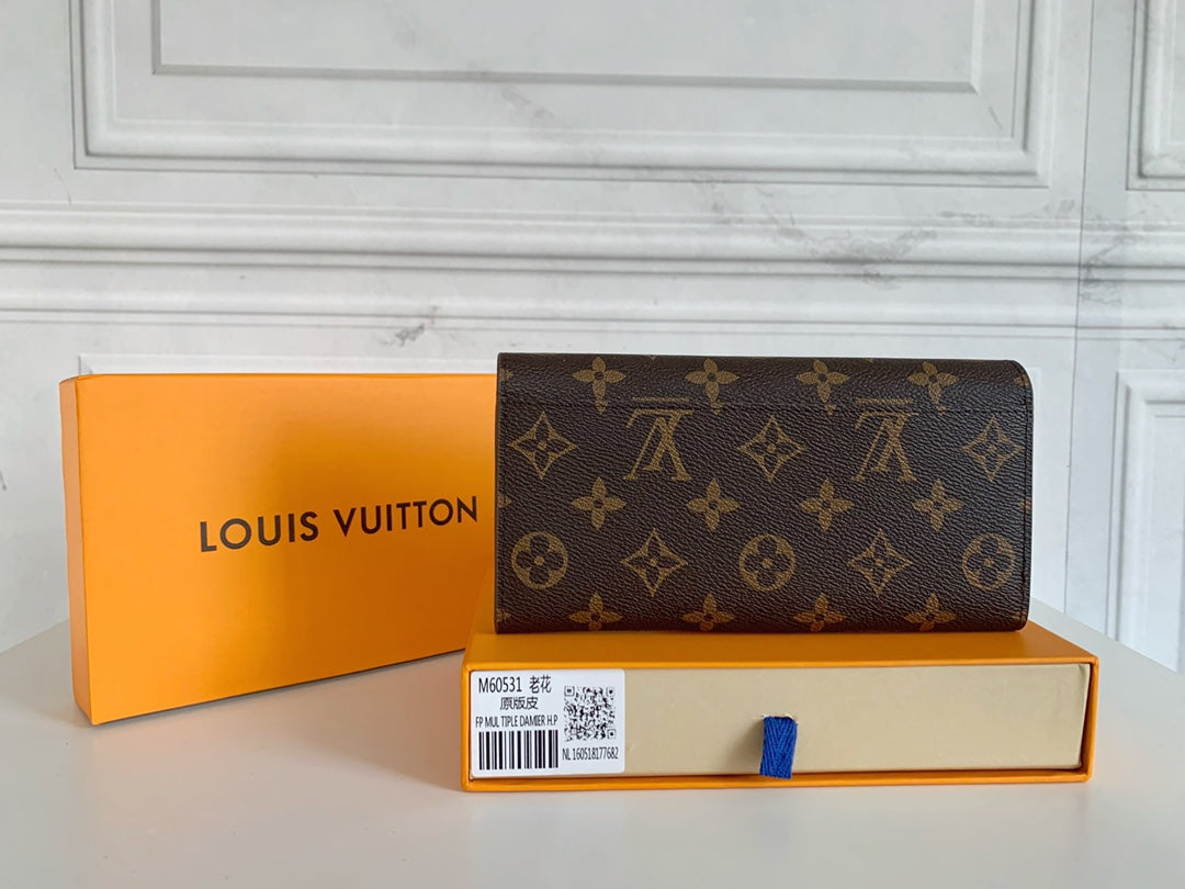 [TOP] Louis Vuitton LV L*V Monogram Sarah Wallet - Brown