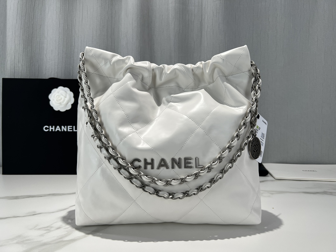 [TOP] CHANEL 22 Bag 35CM - SHW - White