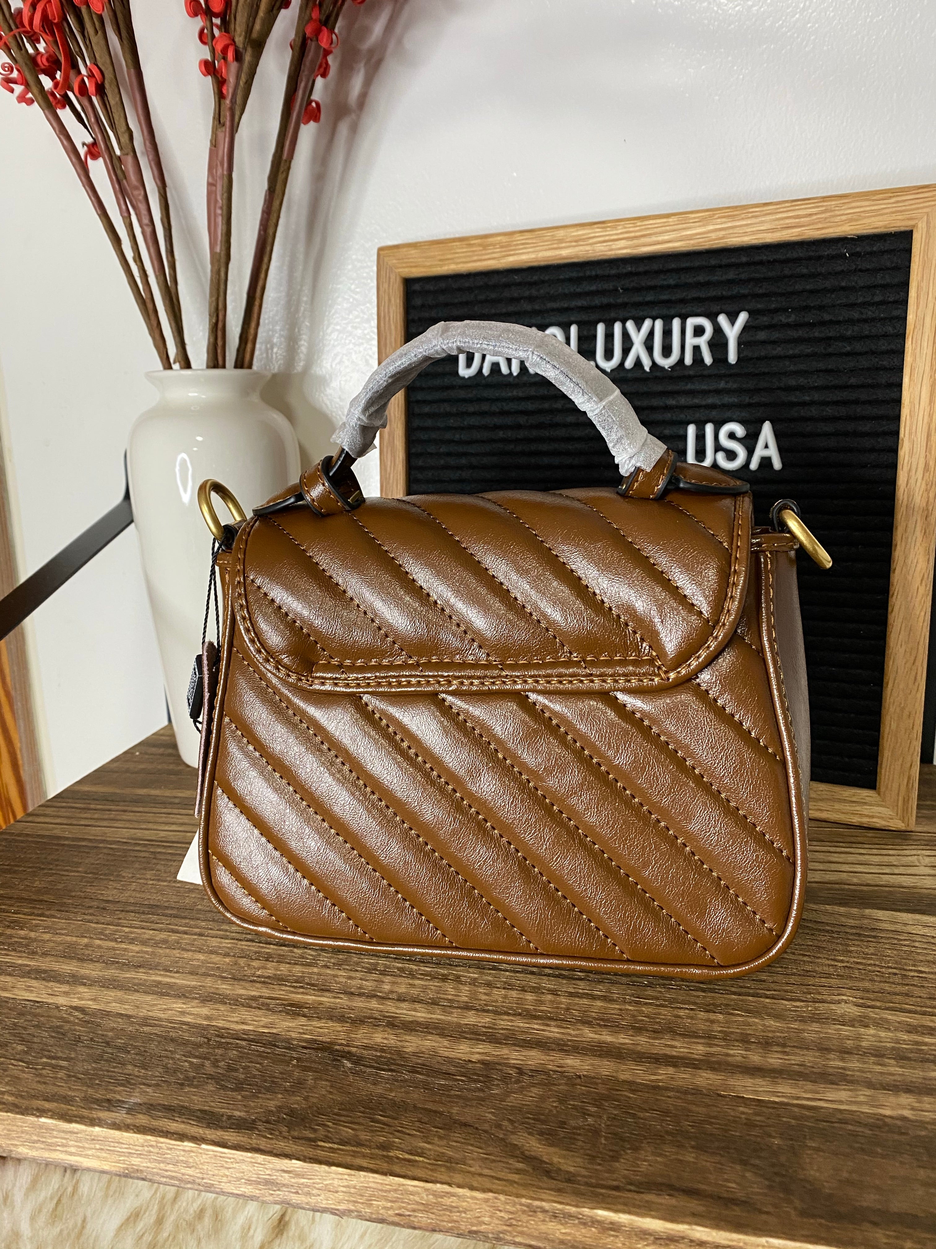 [TOP] GUCCI GG Marmont Bag Top Handle Aged Skin Small 27*13.5*10 - BROWN