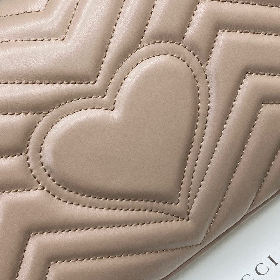 [TOP] GUCCI GG Marmont Bag Matelasse Mini 22cm - Dusty Rose