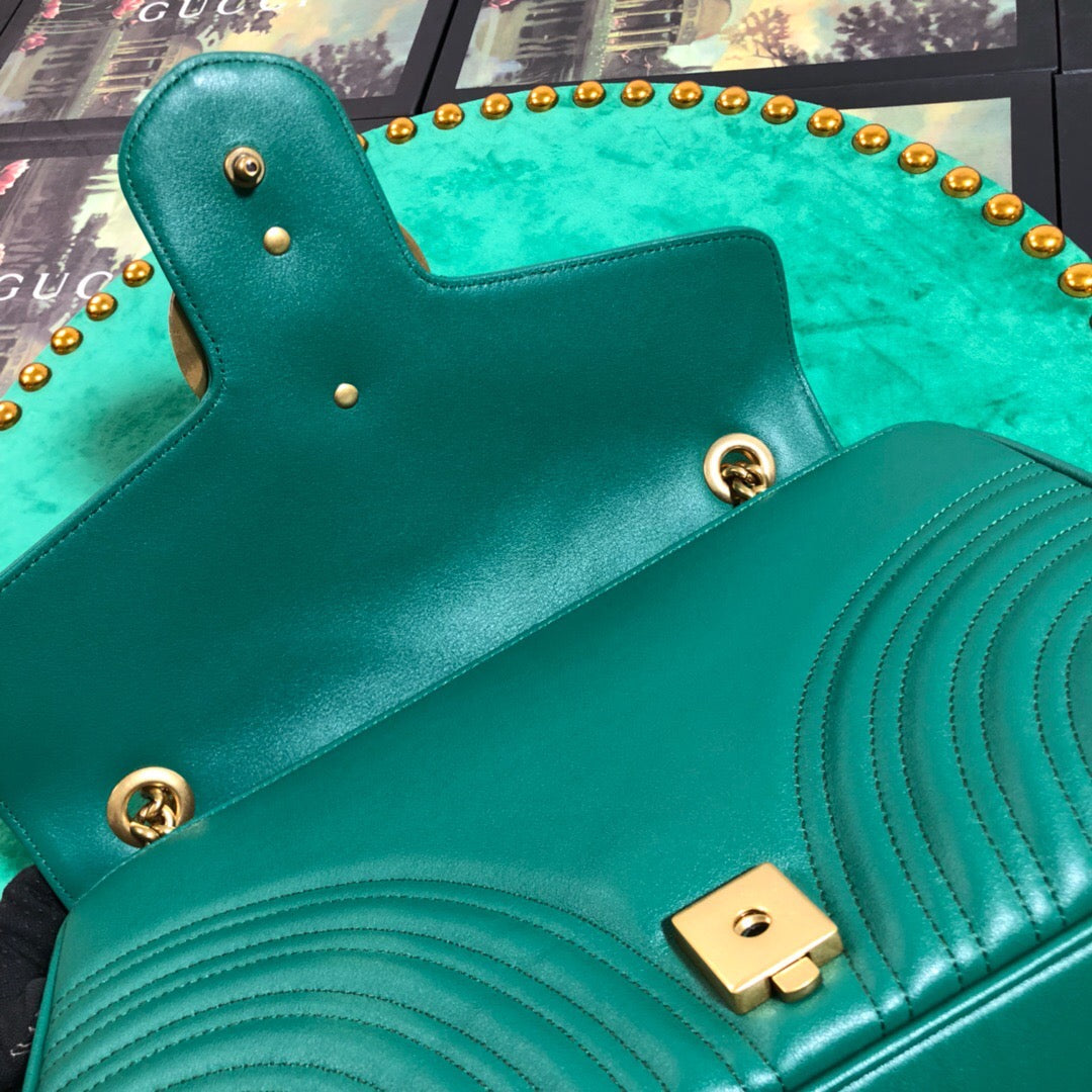 [TOP] GUCCI G*G Marmont Bag Medium 31cm- Green