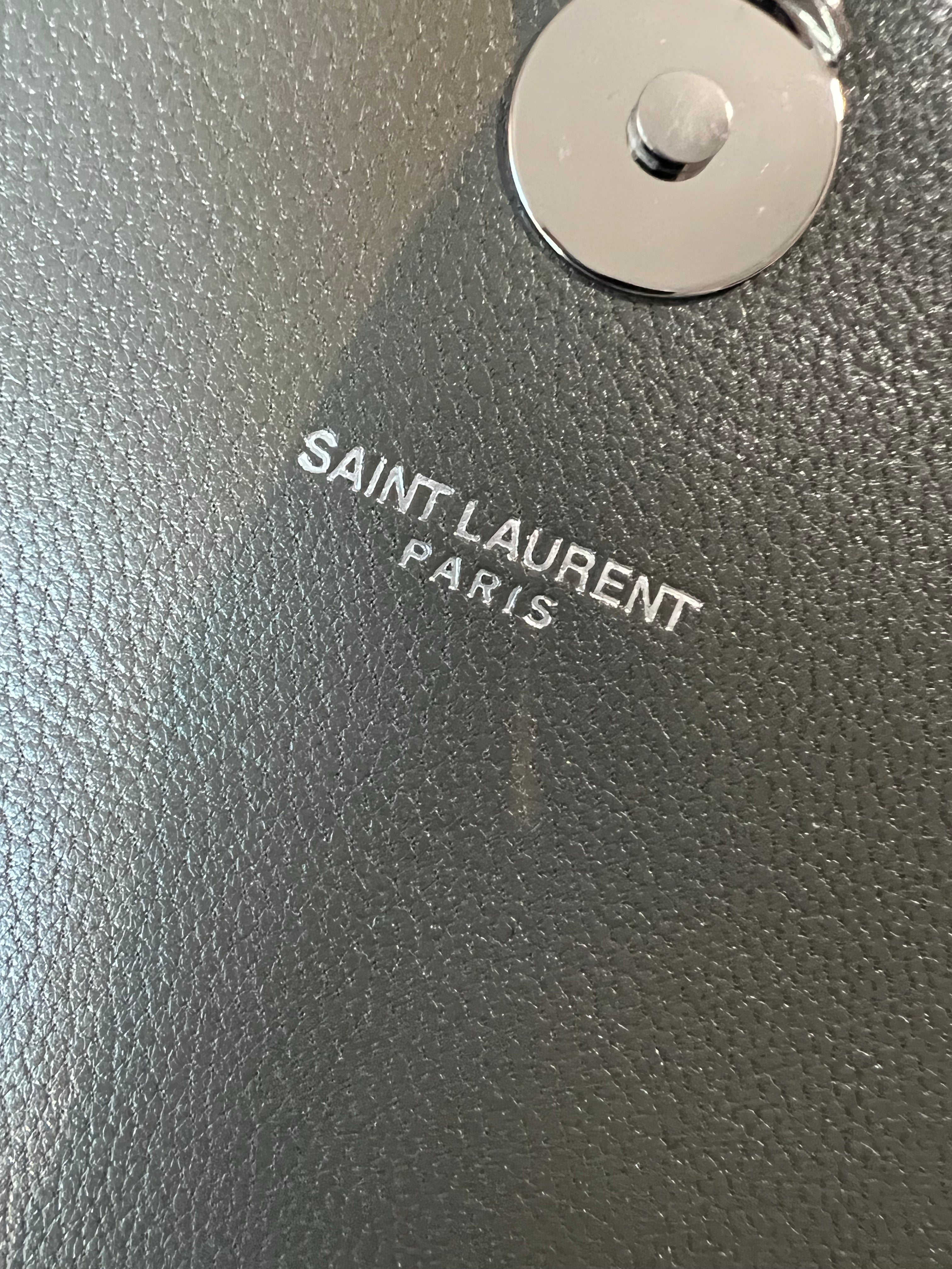 [TOP] Yves Saint Laurent YSL Envelope Medium Bag - Grey w SHW
