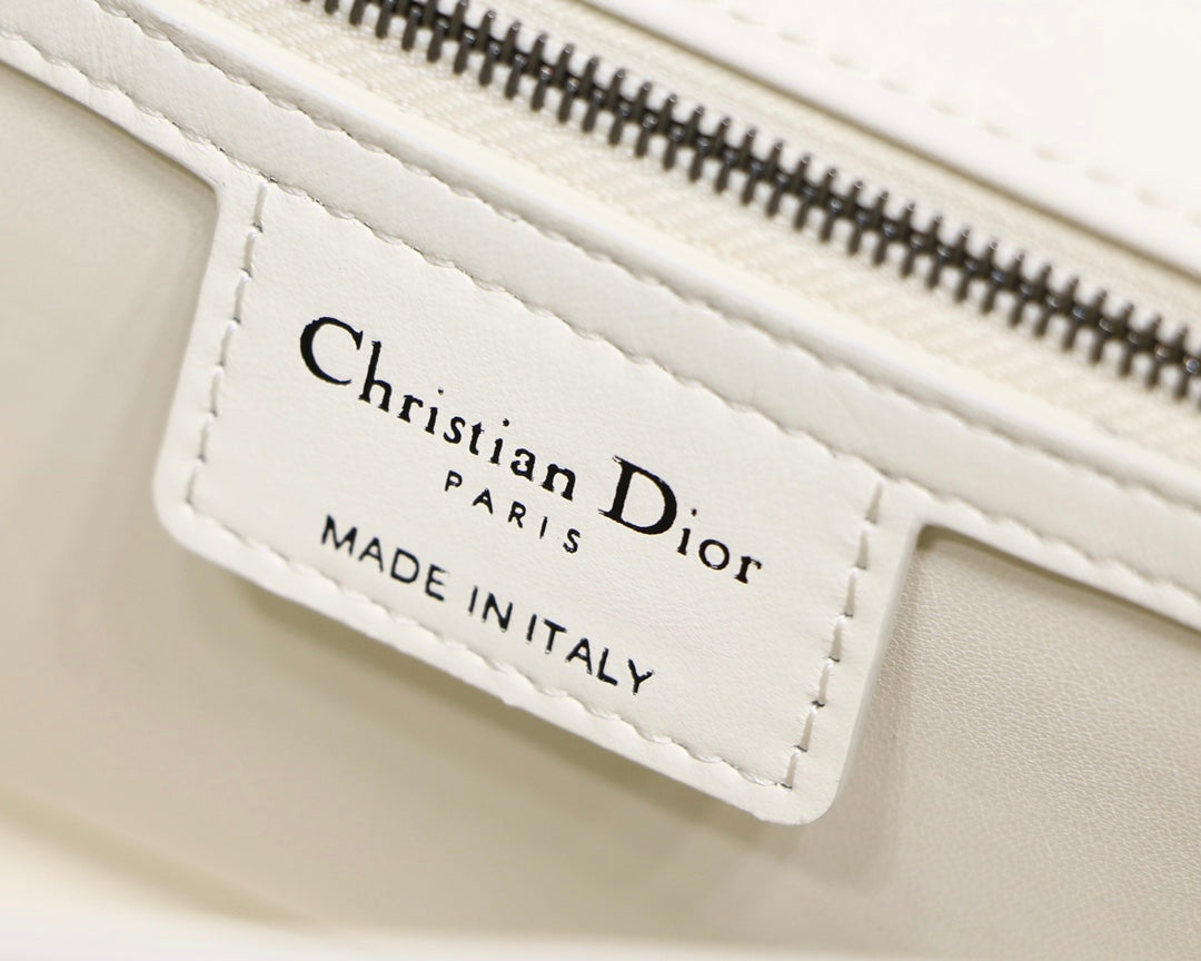 [TOP] Christian Dior CD Medium Caro Bag - White & BHW