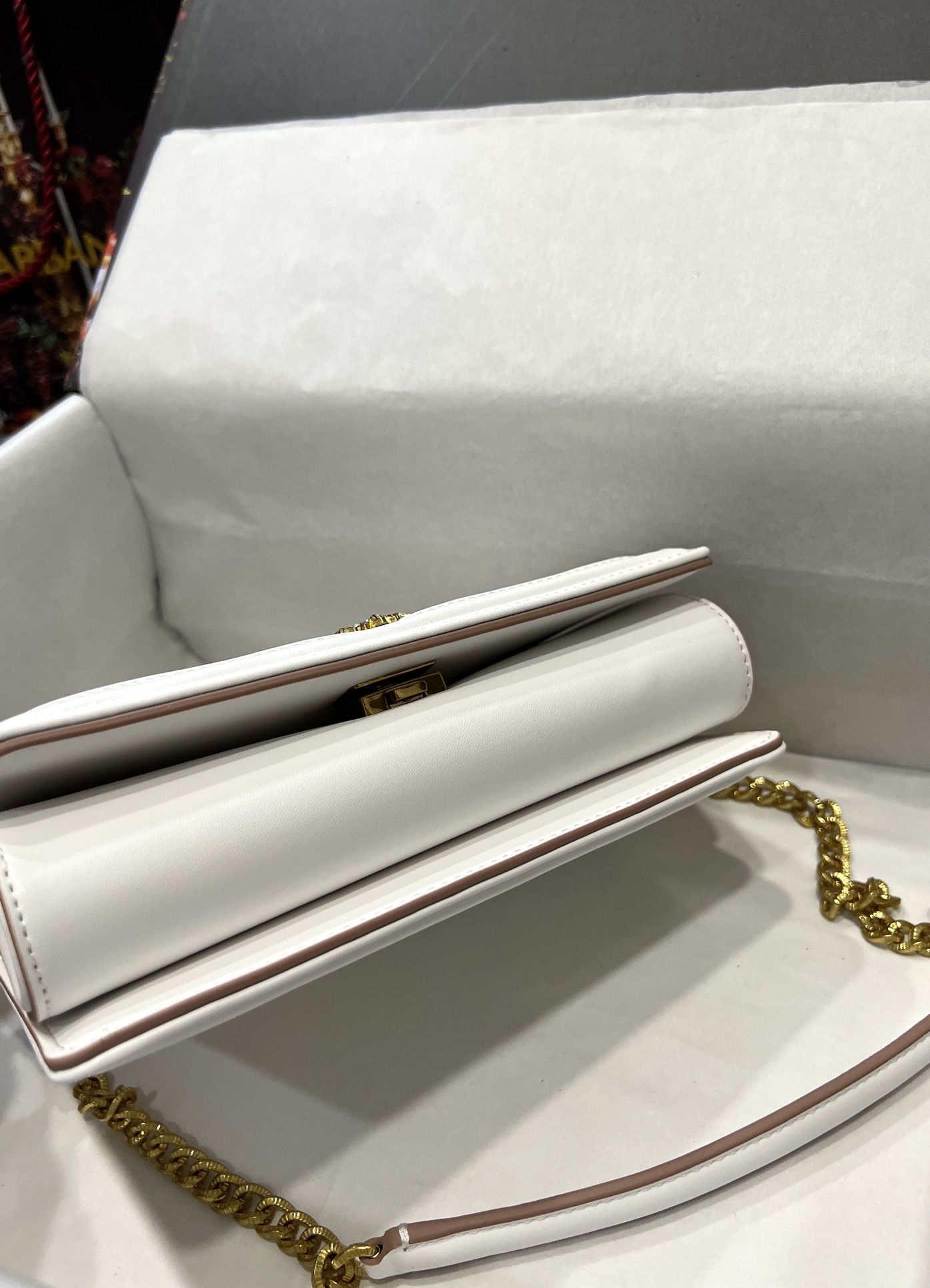 [TOP] Dolce & Gabbana D&G  Nappa Leather Devotion Bag 21cm/26cm - White