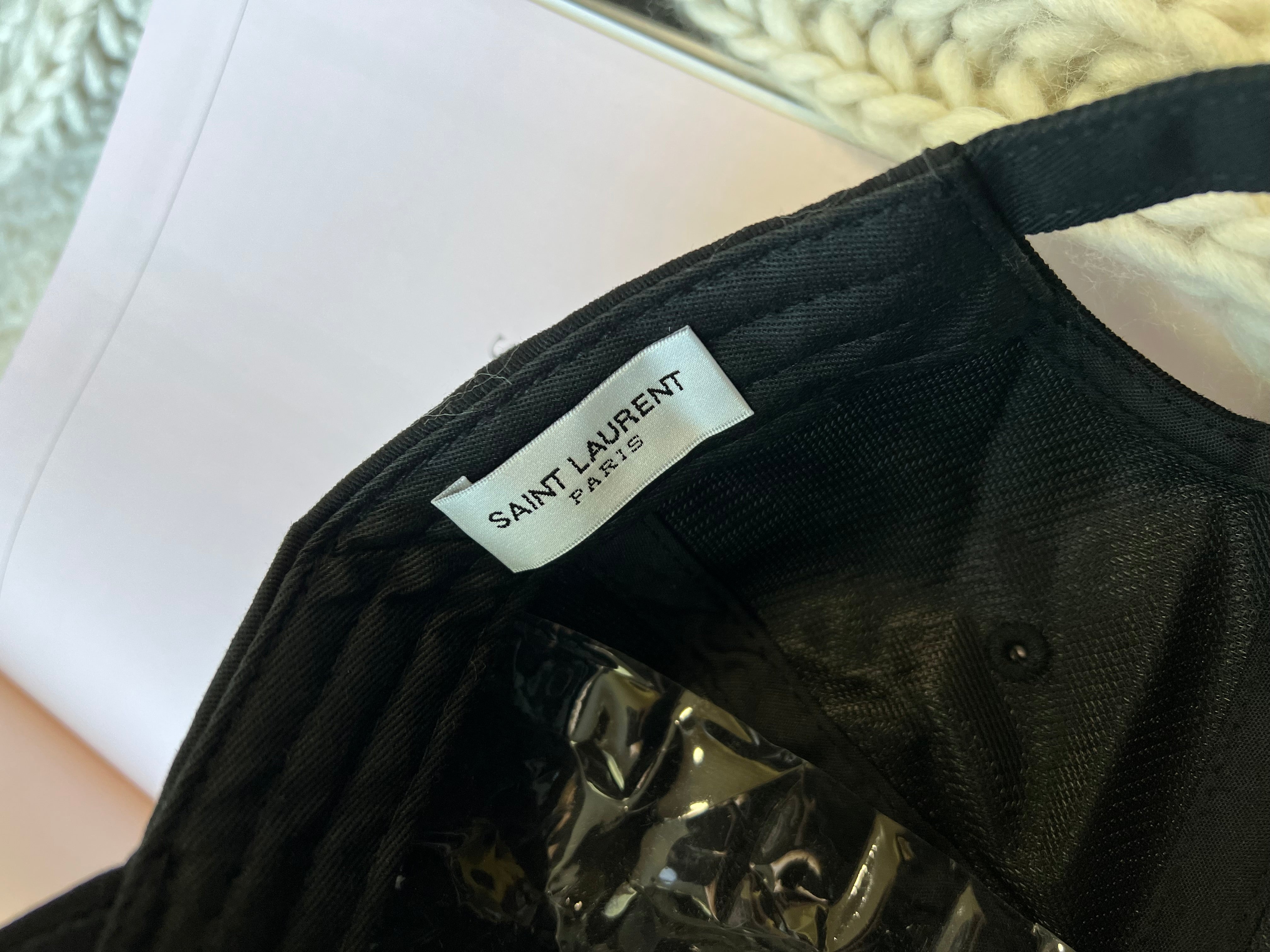 [TOP] Yves Saint Laurent YSL Baseball Cap Monogram Logo - Black