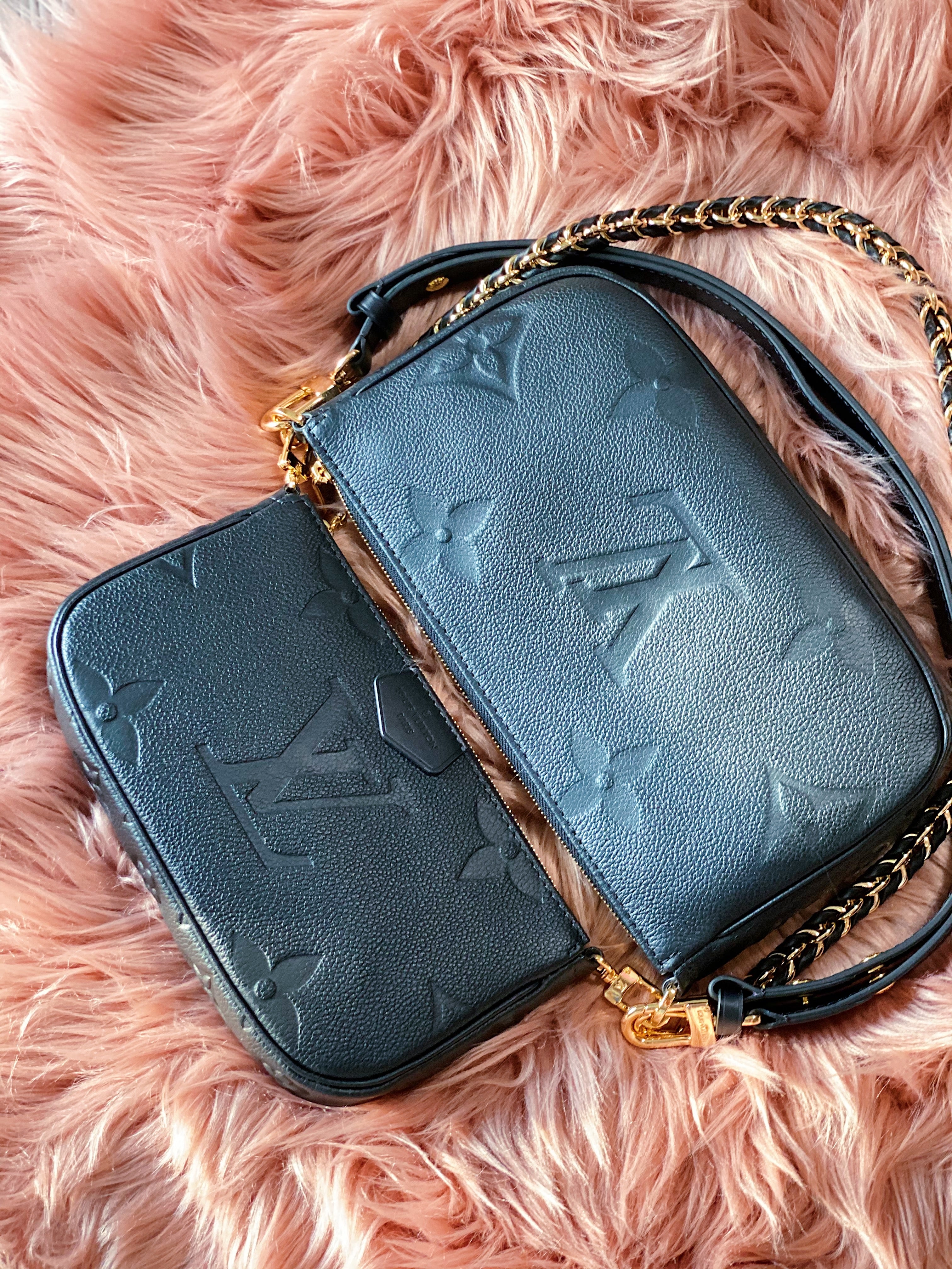 [TOP] Louis Vuitton LV £V Empreinte Multi Pochette 21X12X3cmv - Black