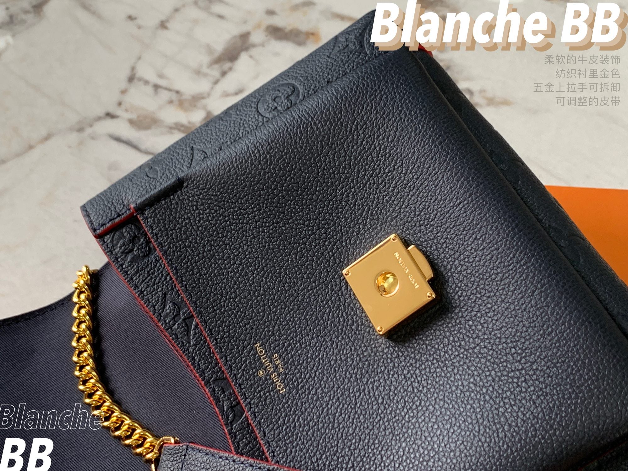 [TOP] Louis Vuitton LV L*V Blonche BB Empreinte Bag - Deep Navy Blue