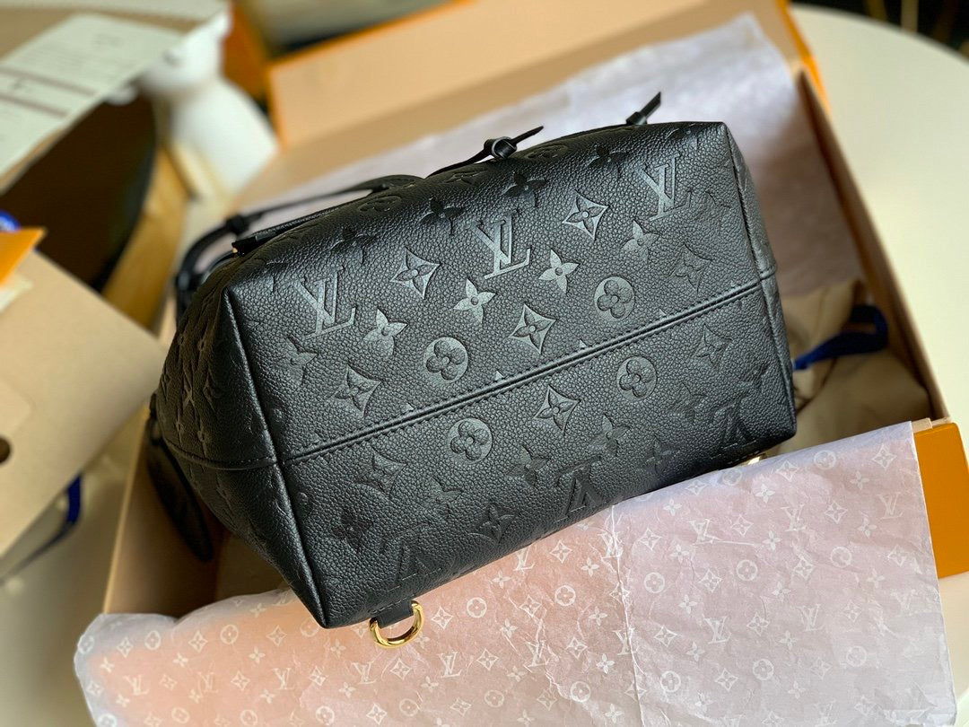 [TOP] Louis Vuitton LV L*V Backpack Montsouris Monogram Empreinte PM 17×20×10CM - BLACK