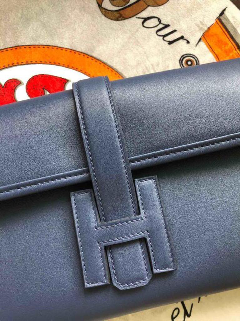 [TOP] HERMES Jige Elan 29 Clutch Swift - Navy Blue