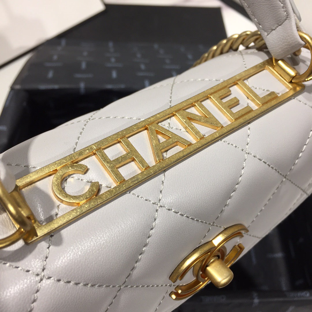 [TOP] CHANEL Trendy Spirit Top Handle Quilted Bag - Grey