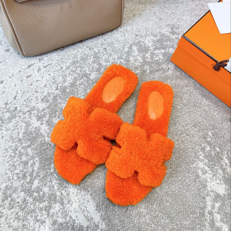[TOP] HERMES Oran Shearling Sandals - Collection