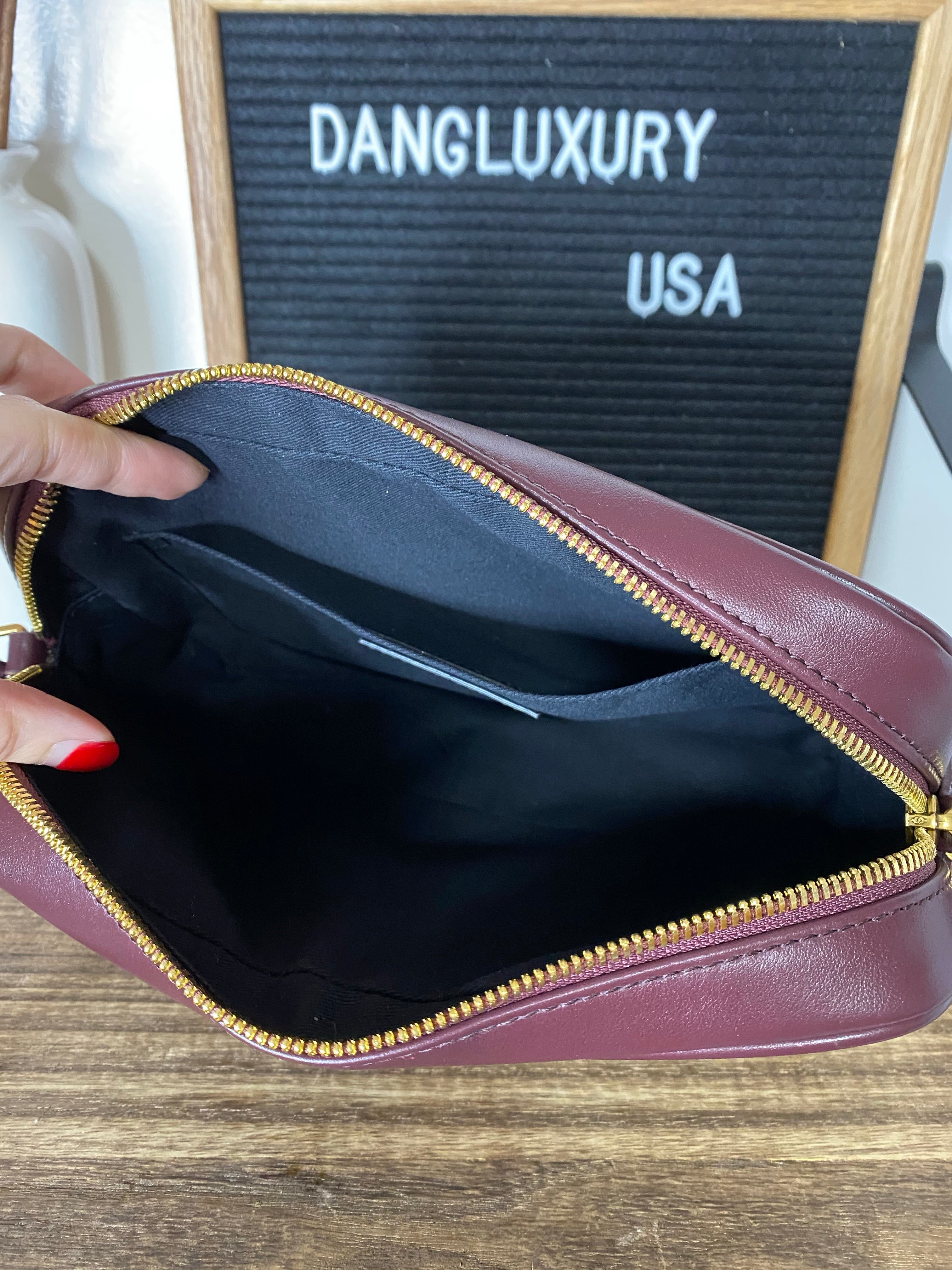 [TOP] Yves Saint Laurent YSL Loulou Camera Bag - Burgundy