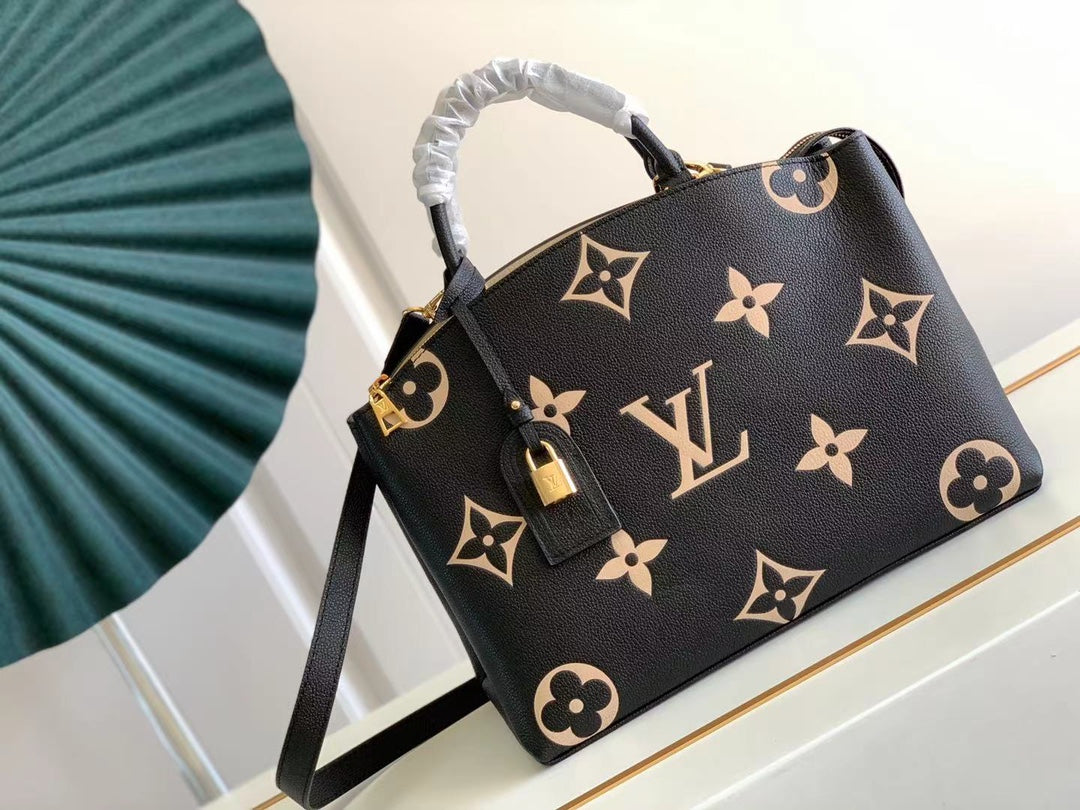 [TOP] Louis Vuitton LV L*V Grand Palais Monogram Empreinte Bi-Color Bag - Black