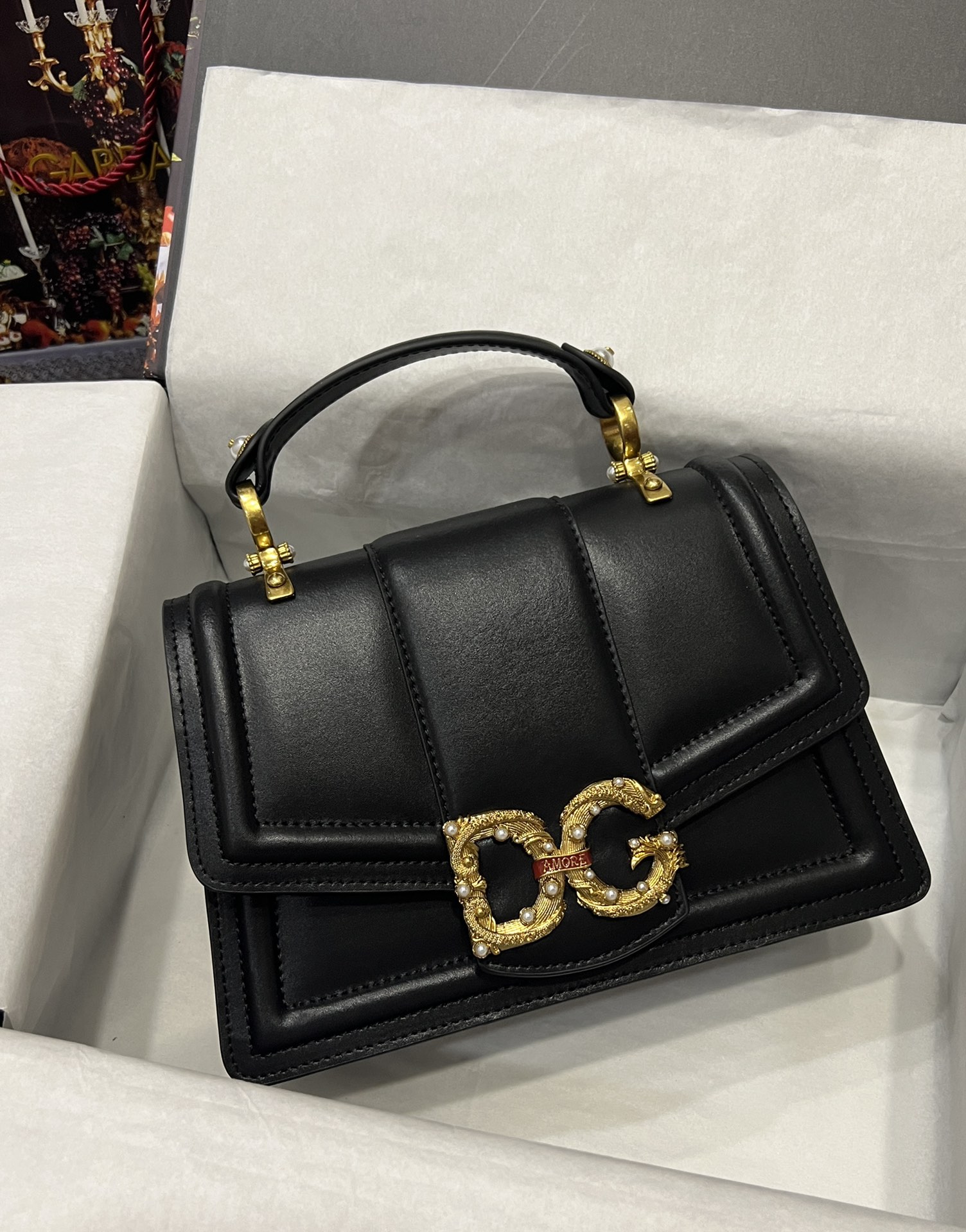 [TOP] Dolce & Gabbana D&G Nappa Leather DG Girls Handbag 27*18*8cm - 6 Color