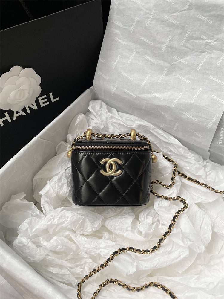[TOP] CHANEL Mini Vanity Case Perfect Fit Bag - Black