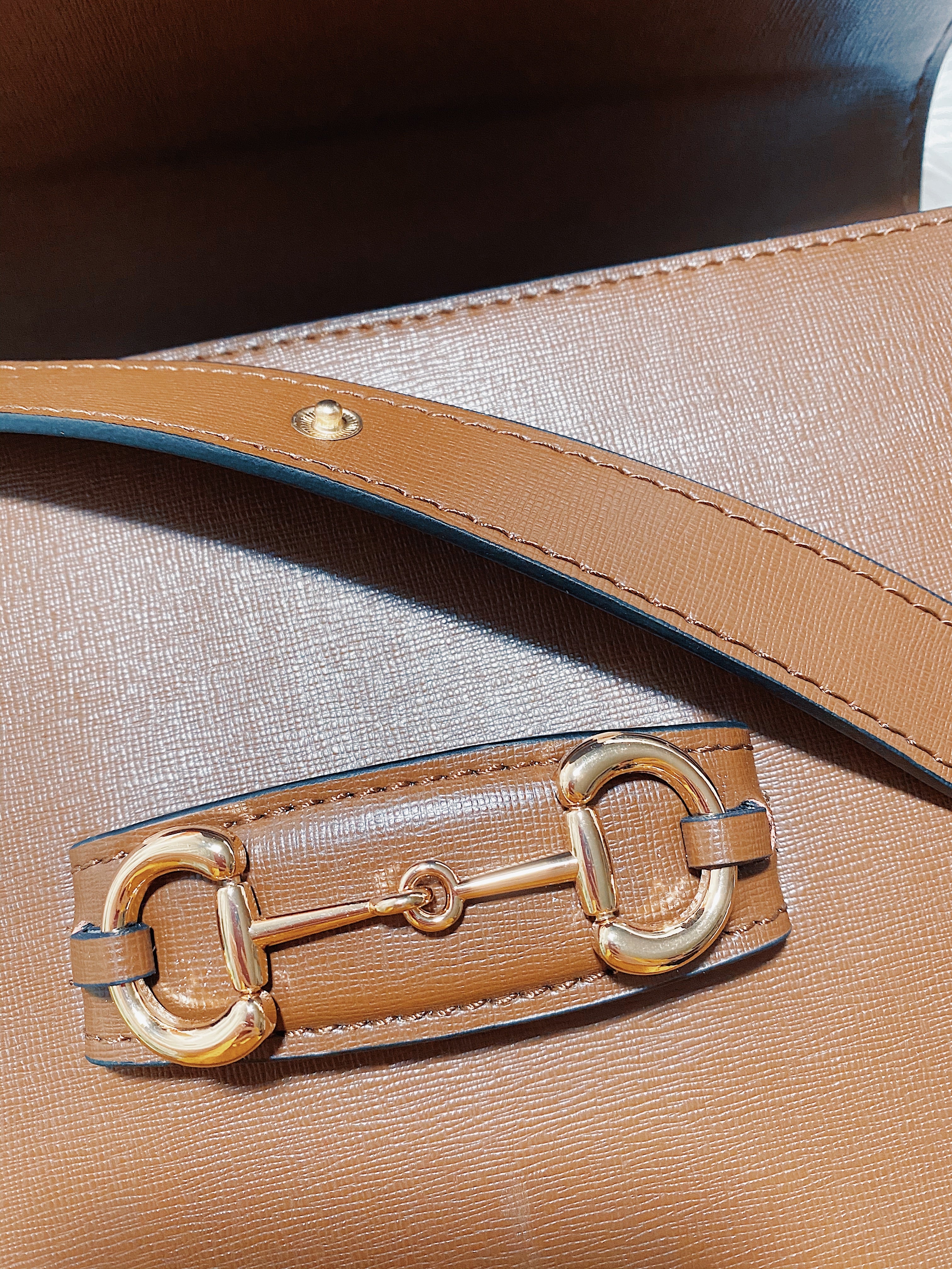 [TOP] GUCCI Horsebit 1955 Bag Textured Leather - Brown