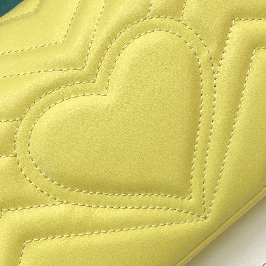 [TOP] GUCCI GG Marmont Bag Matelasse Mini 22cm - Yellow