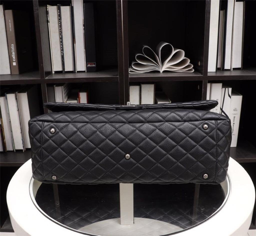 [TOP] CHANEL Classic Flap Travel Bag Caviar XXL 45cm – Black & SHW