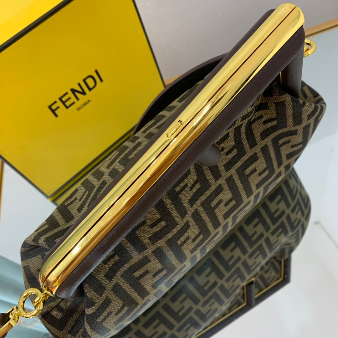 [TOP] FENDI FENDI First Canvas Medium Shoulder Bag
