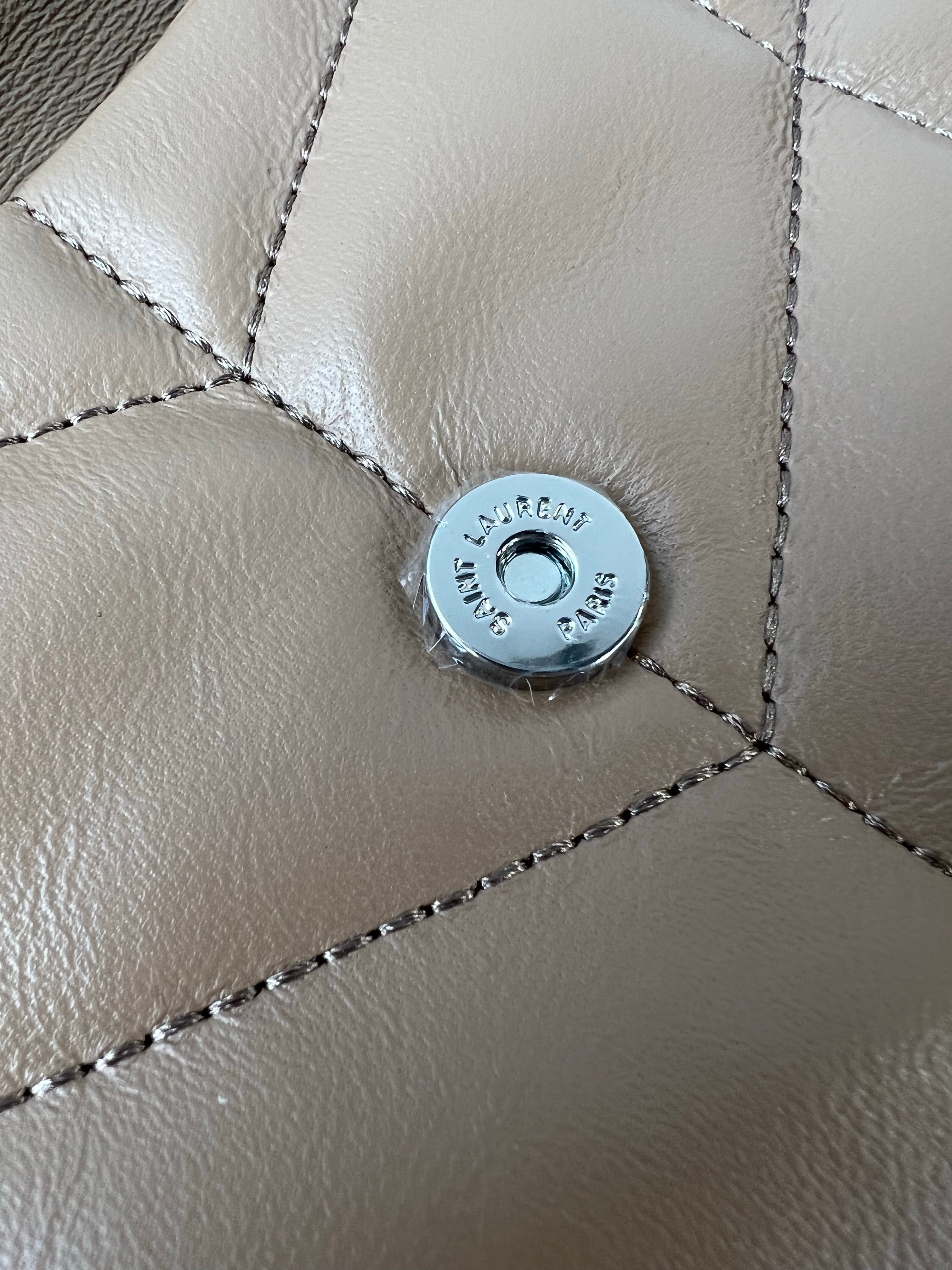 [TOP] Yves Saint Laurent YSL Loulou Puffer Mini Bag - Beige w SHW